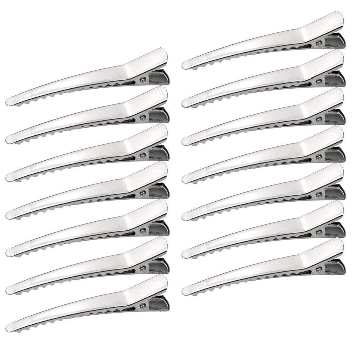 Liv'Oliv 20 Pcs 1.75 Inch Silver Metal Alligator Hair Clips - Duckbill Hair Clips for Styling, Salon Use - Perfect for Hairdressing, Braiding, Extensions & Updos