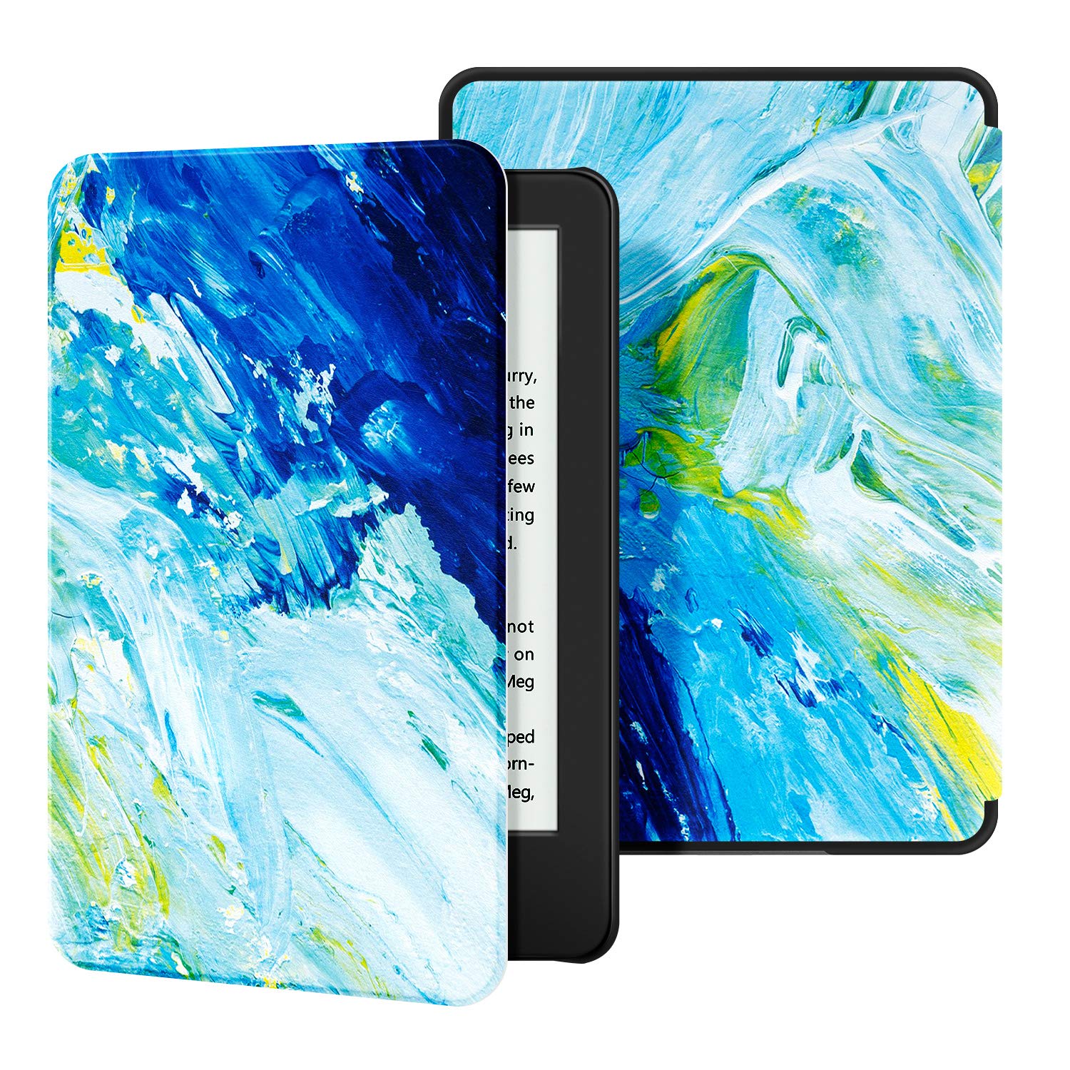 Ayotu Slim PU Leather Case for Kindle 10th Generation (2019 Release) - Auto Wake/Sleep Cover Compatible with Amazon Kindle 2019 (Not Fit Paperwhite/Oasis/2022 Models) - Oil Painting Design - Perfect for Reading, Travel & Daily Protection