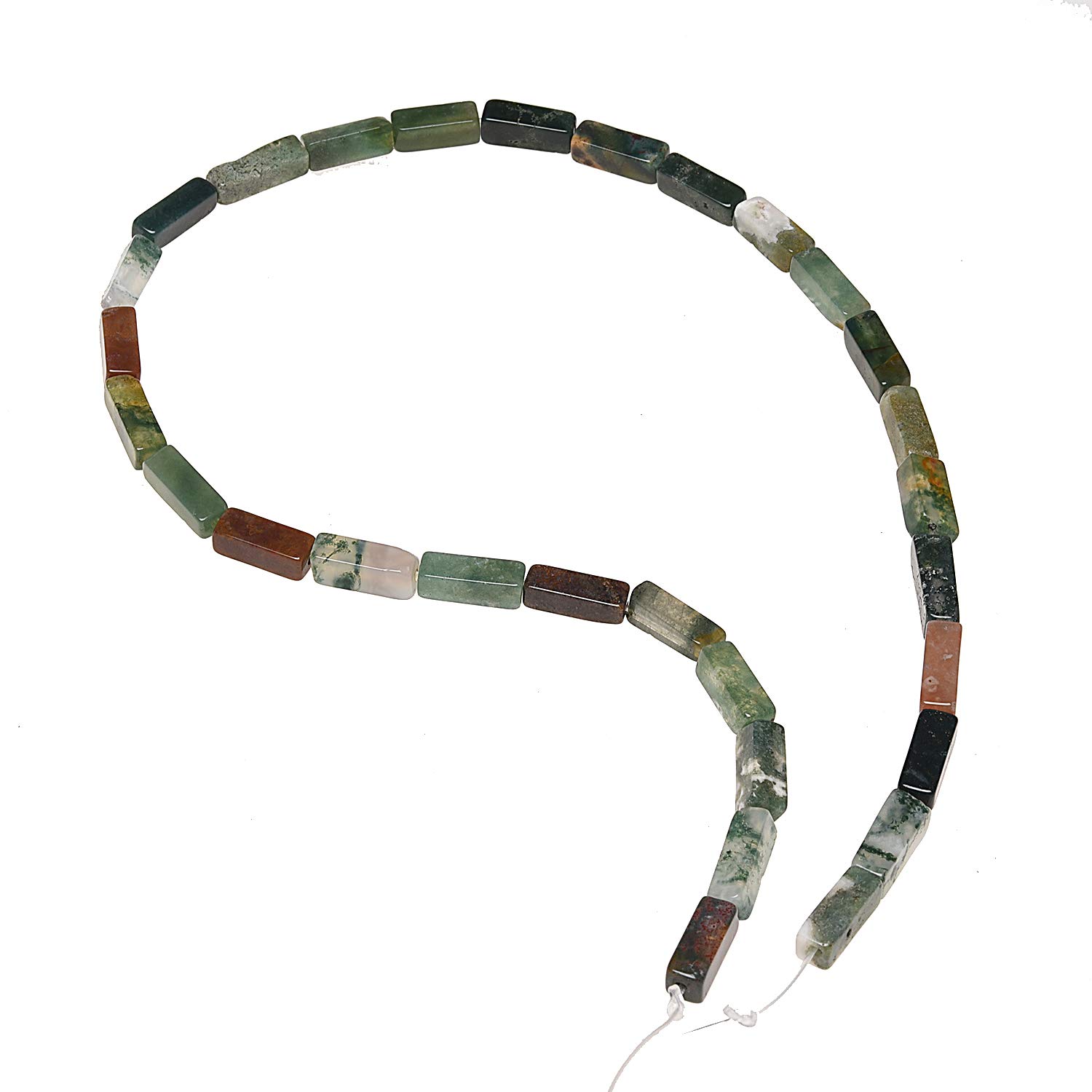 Yuncai 4x13mm Rectangle Natural Agate Stone Beads for DIY Jewelry Making - Loose Beads for Bracelets, Necklaces & Earrings (India Agate) - Perfect for Crafting, Gift Making & Boho Style Jewelry