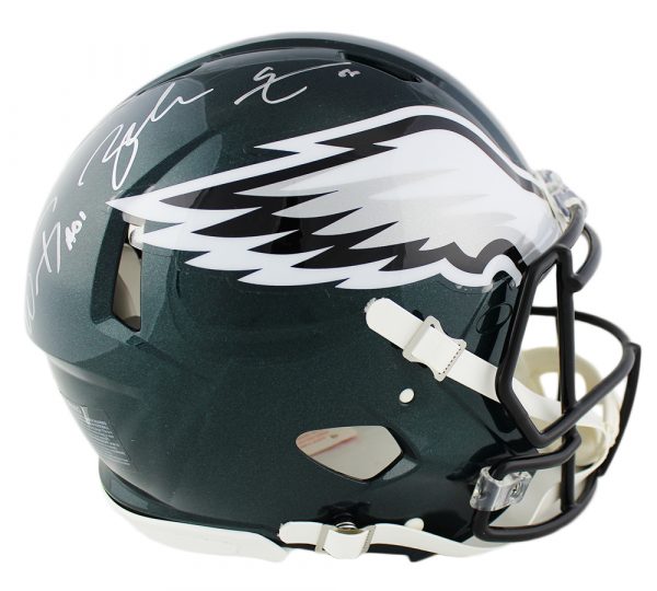 Authentic Signed Philadelphia Eagles NFL Helmet - Carson Wentz & Zach Ertz Autographed Speed Football Helmet | Collectible Memorabilia for Eagles Fans, Sports Enthusiasts, and Home Decor