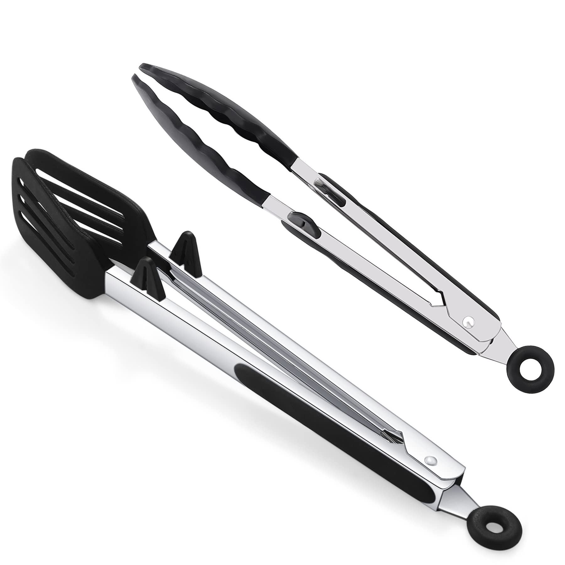Premium Stainless Steel Kitchen Tongs Set - 2 Pack (9