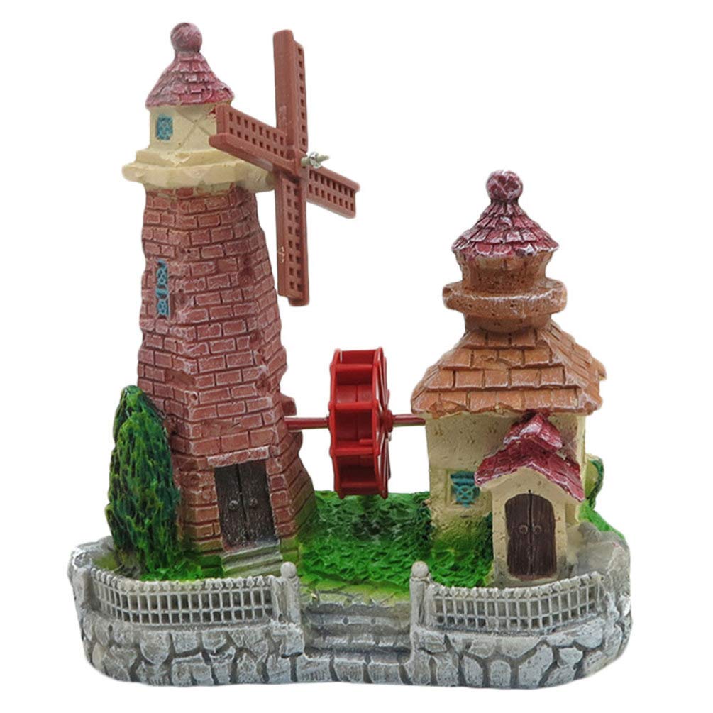 Balacoo Windmill Ornament - Aquarium Castle & Landscape Decor for Fish Tanks | Underwater Scenery, Fish Hideout & Tank Accessories | Perfect for Home Aquariums, Office Fish Tanks & Aquatic Displays