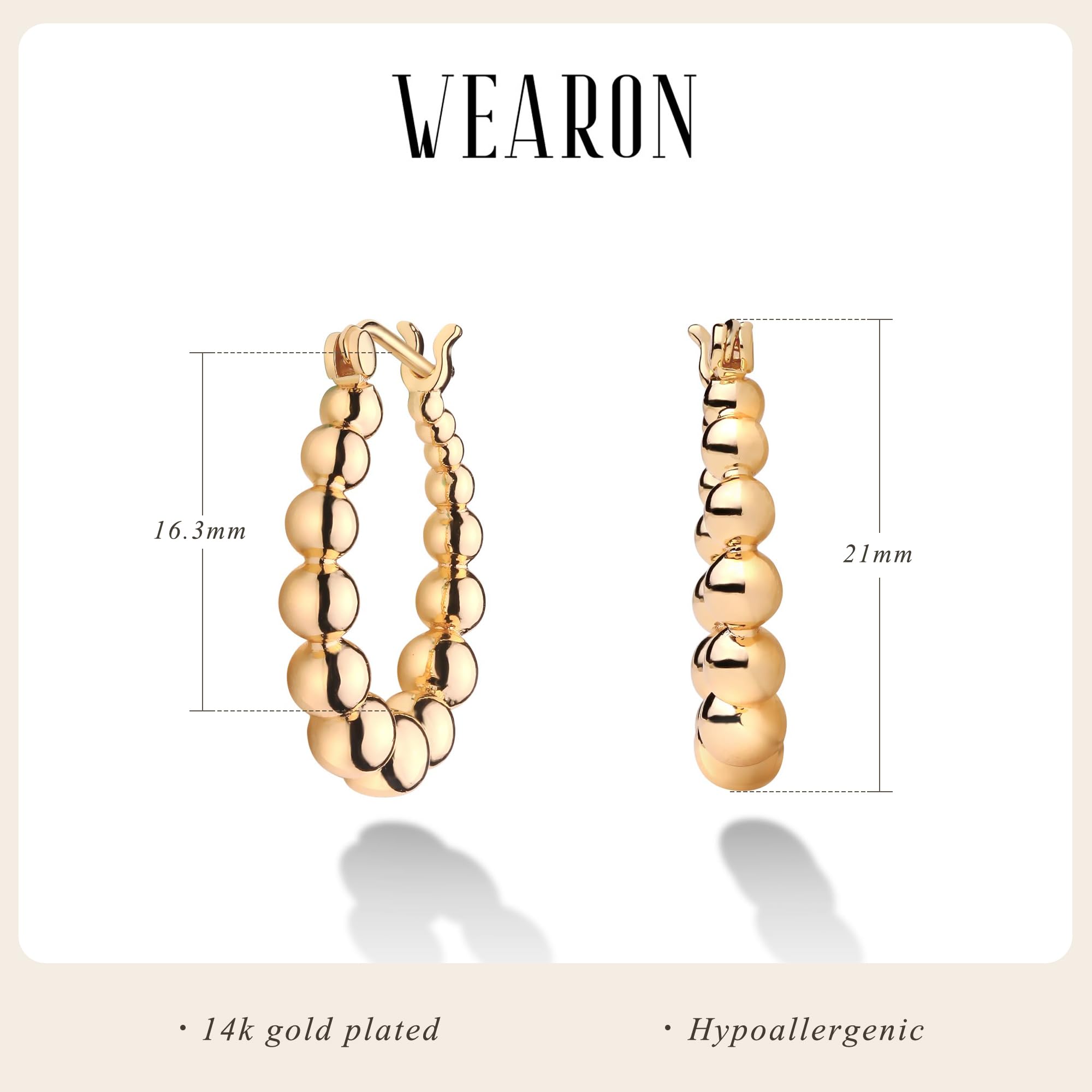 14K Gold Plated Huggie Hoop Earrings for Women - Hypoallergenic Twisted Chain Hollow Out Earrings | Fashion Jewelry Gift for Her | Perfect for Everyday Wear, Date Night & Special Occasions