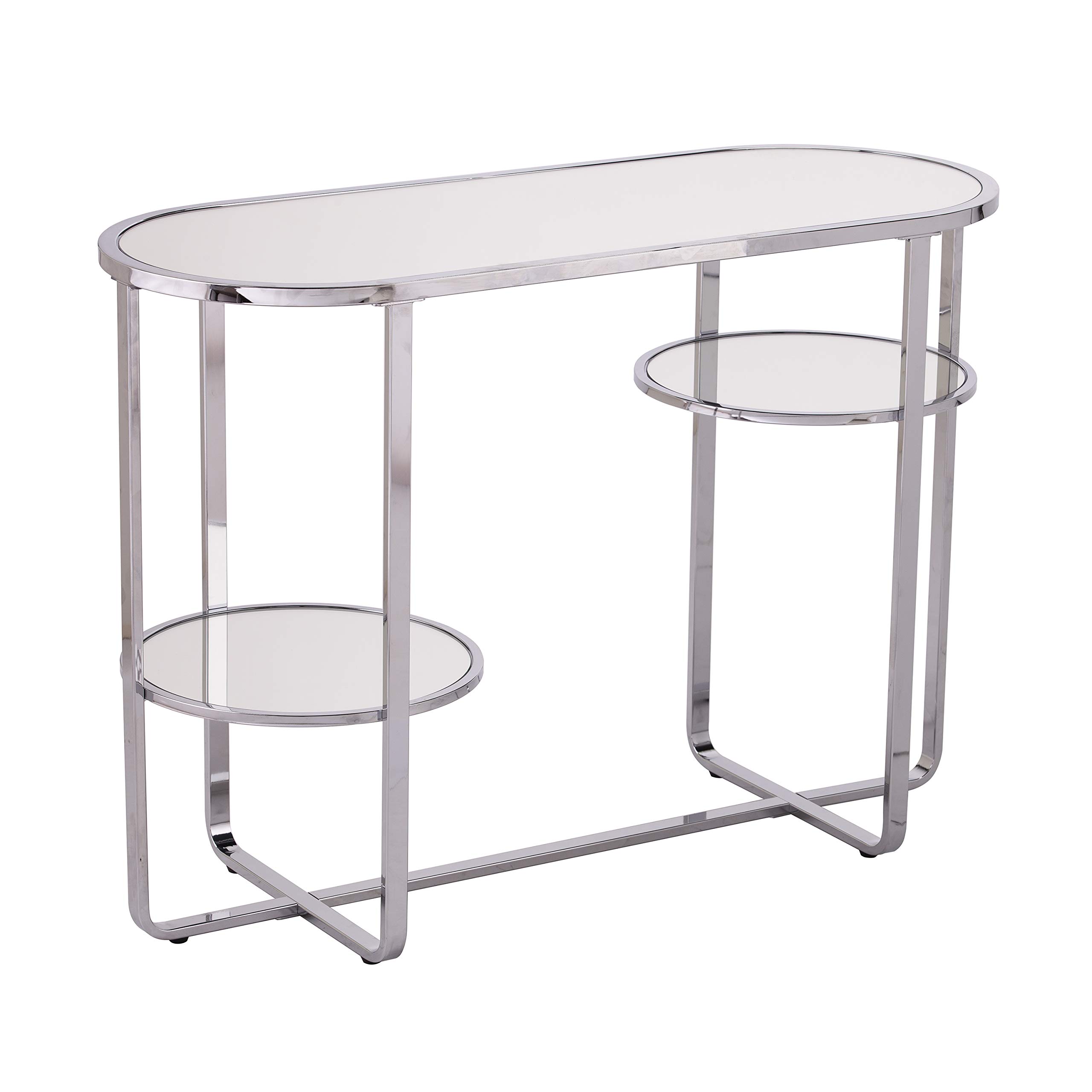 SEI Furniture Maxina Console Table - Polished Chrome Finish, Modern Entryway Table for Hallway, Living Room & Foyer Decor