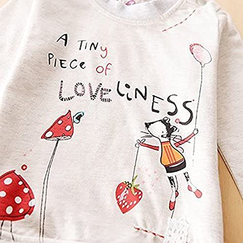 LUKYCILD Toddler Girl Clothes - 2 Piece Outfit with Long Sleeve Top & Jeans Pants with Pockets | Cute Cartoon Clothing Set for Baby Girls | Perfect for Playdates, Preschool & Family Photos