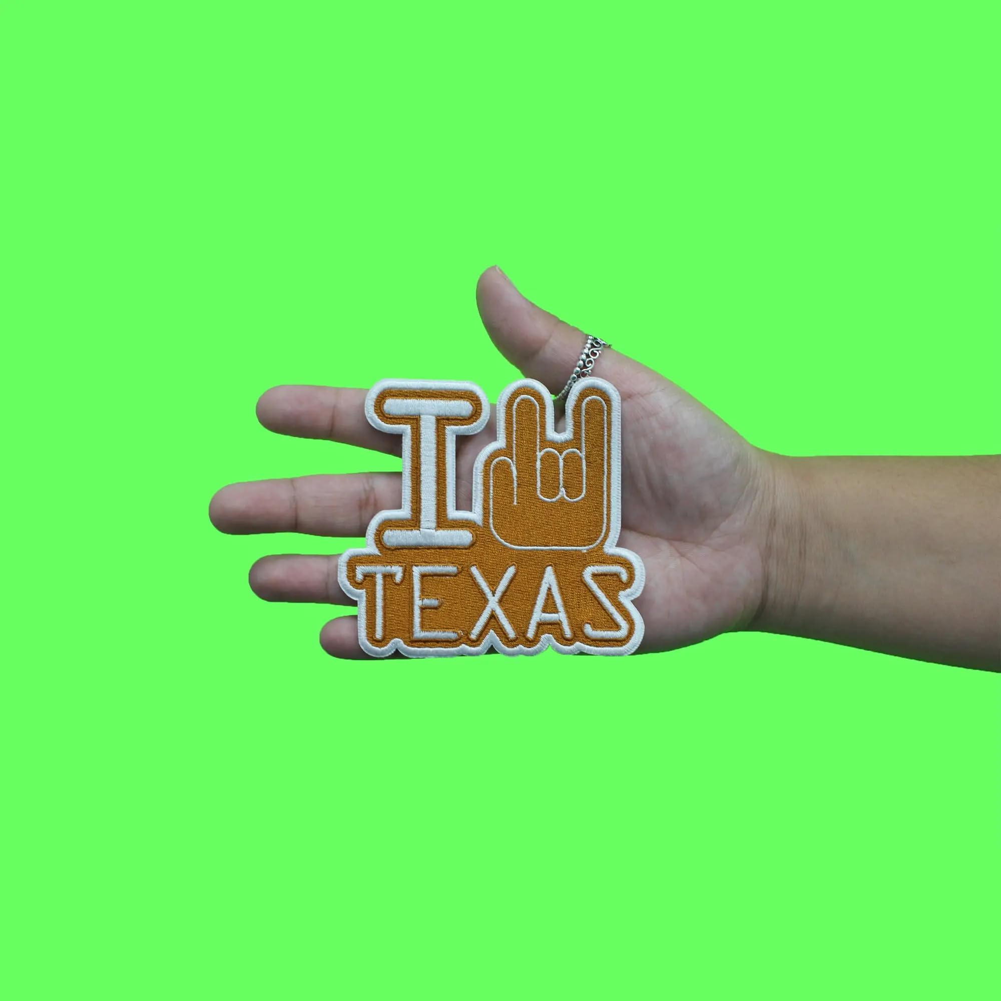 I Love Texas Embroidered Iron-On Patch - Handmade Austin Pride & University Design for Hats, Jackets, Bags - Perfect for DIY Crafts & Gifts