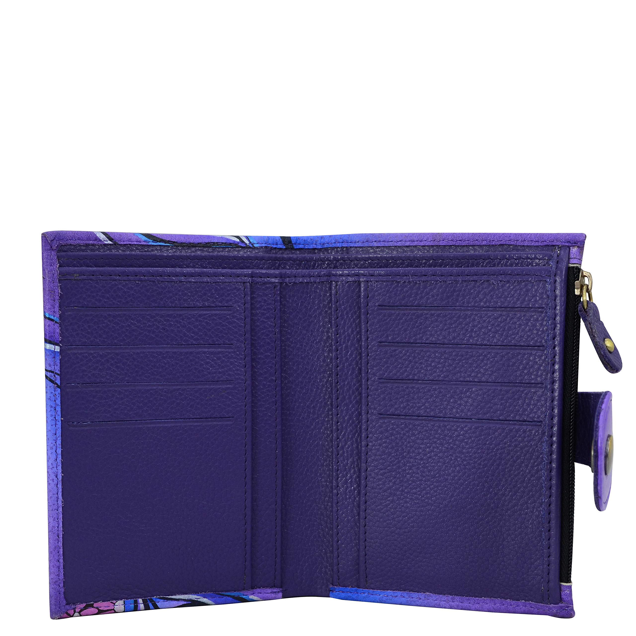 Anuschka Hand Painted Genuine Leather Women's Wallet - Anna Collection | Stylish & Durable Ladies Billfold for Everyday Use, Travel & Gifts
