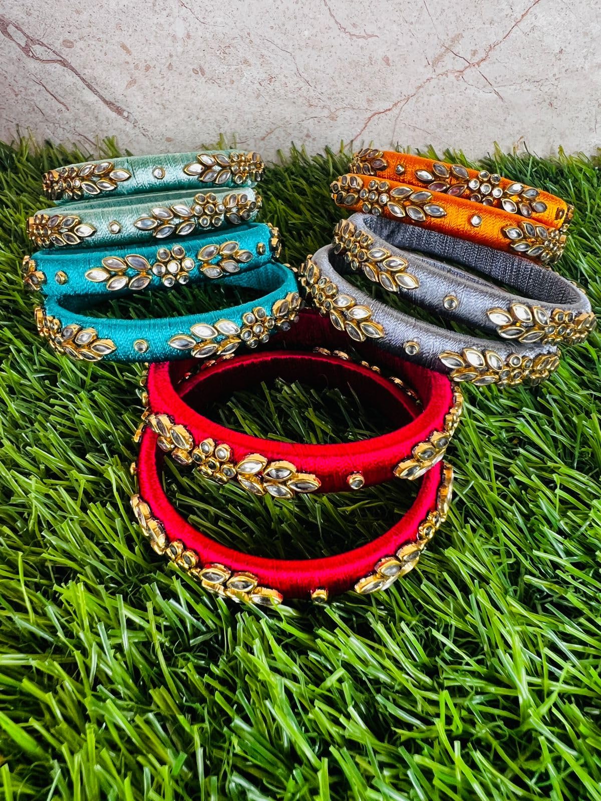 Eco-Friendly ARC Jute Bags with Varalakshmi Print - 5-Piece Set Includes Thread Bangles, Blouse Fabric & Betel Leaf Haldi Kumkum - Perfect for Hindu Pooja Return Gifts, Wedding Favors & Festival Giveaways | Sustainable Jute Thamboolam Bags for Religious Ceremonies & Cultural Events