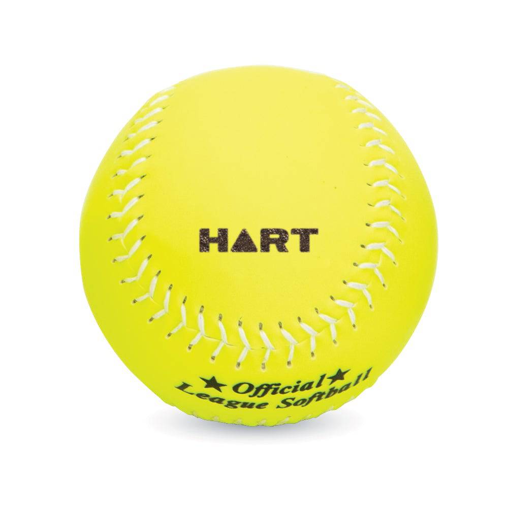 HART Synthetic Leather Softball 12 Inch Yellow - Perfect for Practice, Games & Training | High Visibility Softball for Outdoor Sports & Team Play
