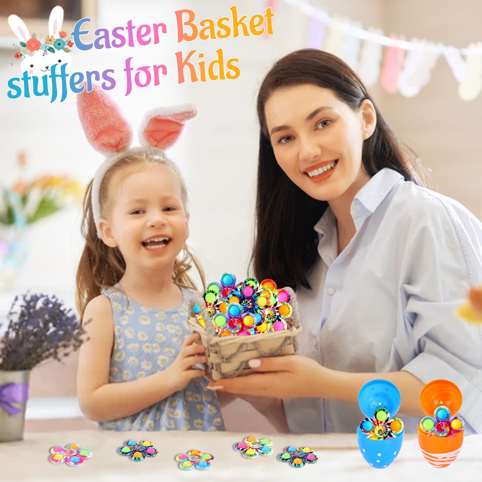 Gigilli Fidget Spinners 2 Pack - Sensory Toys for Kids Ages 1-12, ADHD & Autism Stress Relief Toys for Boys and Girls - Perfect for Classroom Prizes, Easter Basket Stuffers, Birthday Gifts & Anxiety Relief
