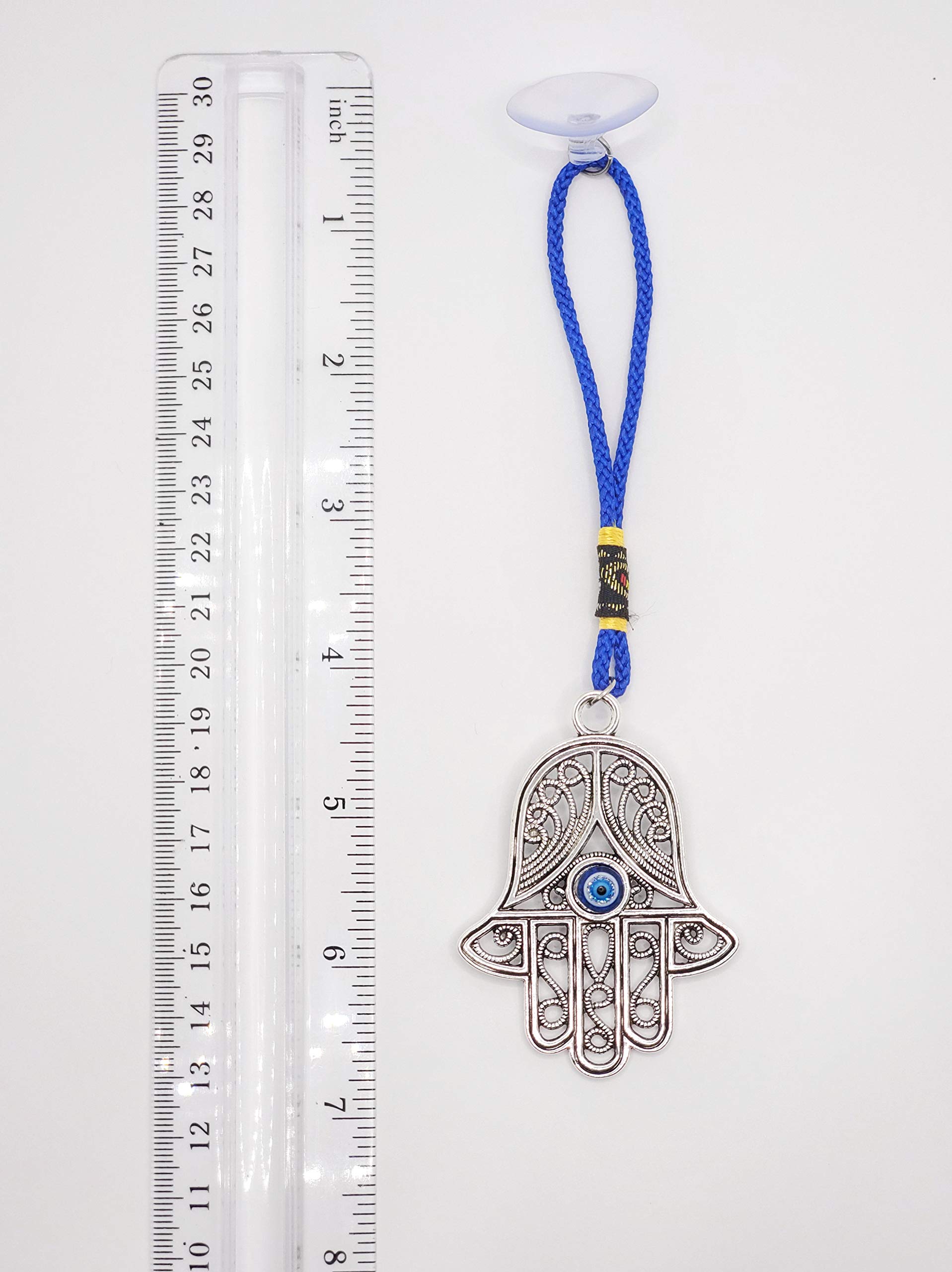 Evil Eye Protection Amulet - Hamsa Hand Pendant Necklace, Keychain & Car Mirror Charm for Men & Women | Spiritual Gift for Yoga, Meditation & Home Decor