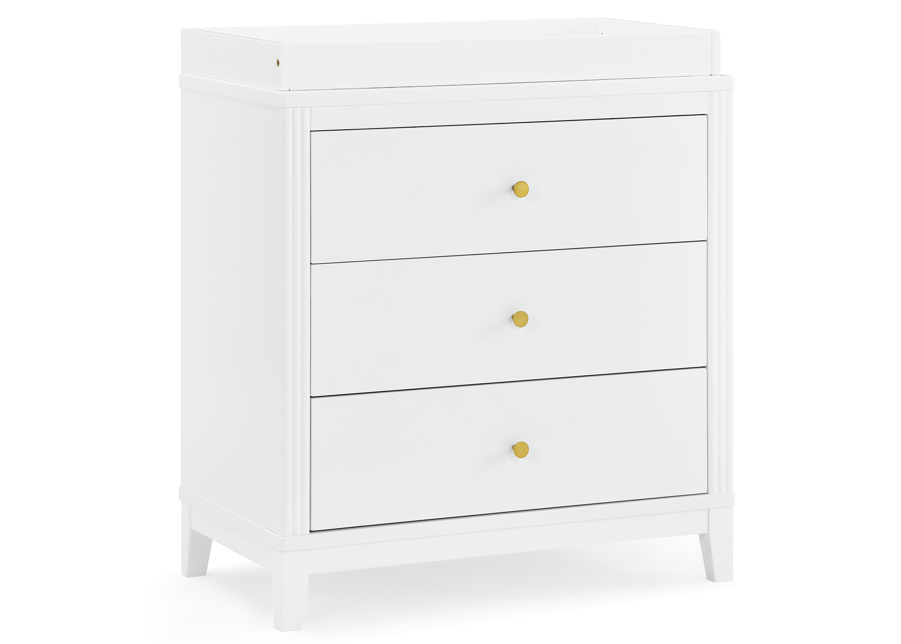 Eloise 3 Drawer Dresser with Changing Top & Interlocking Drawers - Nursery Storage Solution for Baby Clothes, Diapers & Essentials | Modern Baby Changing Table & Dresser Combo for Nursery Organization