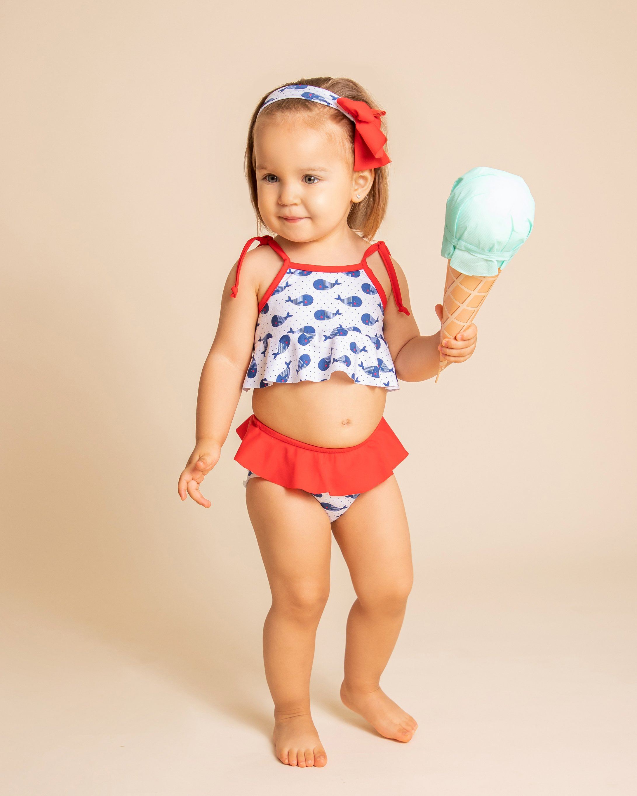 Thaleia Whale Print Bikini Set - Sexy Two Piece Swimwear for Women, Summer Beach Vacation & Pool Party Outfit