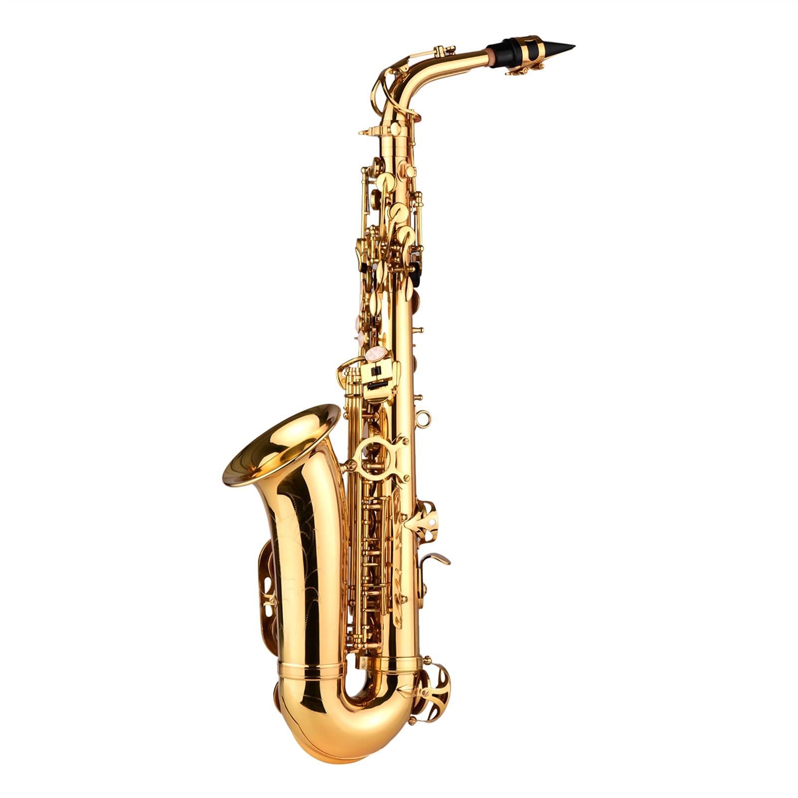 Brass Lacquered Alto Saxophone AS200 with Case & Accessories for Beginners & Students