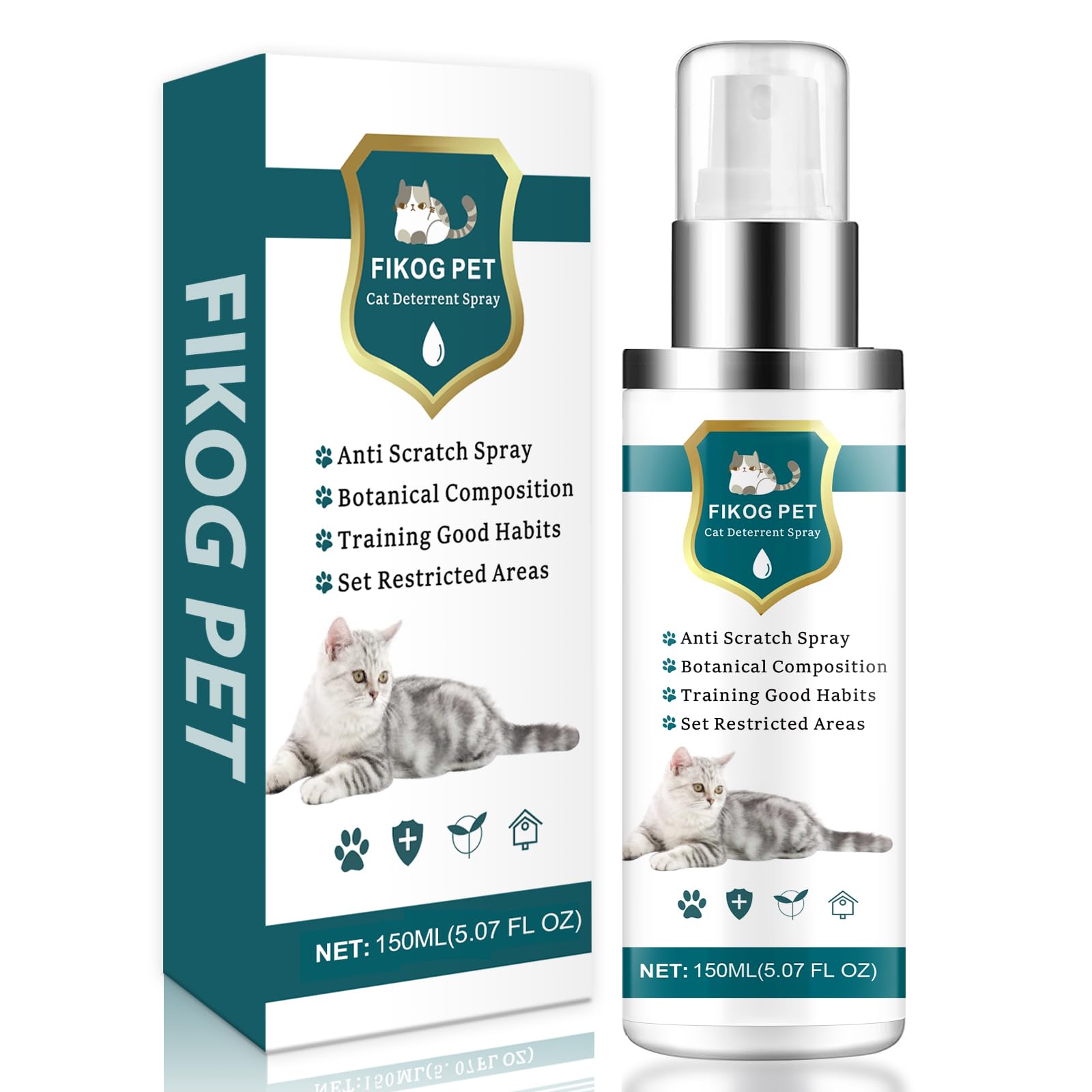 Natural Cat Repellent Spray - Indoor & Outdoor Cat Deterrent for Furniture Protection | Safe for Kittens | Stops Scratching on Sofas, Rugs & Curtains | Perfect for Home, Garden & Pet Training