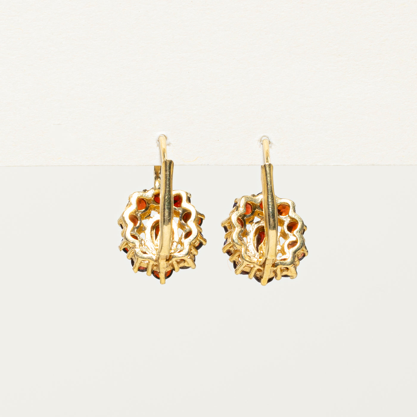 18K Gold Garnet Cluster Drop Earrings for Women | 2.00ctw Natural Gemstone Dangle Earrings | Perfect for Weddings, Parties & Evening Events