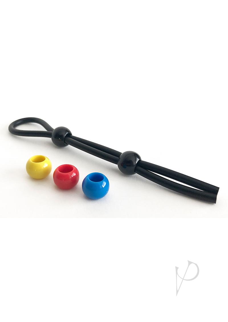 Boneyard Double Slide Cock Leash - 3X Stretch Silicone Cock Tie for Men - Adjustable Cock Ring & Penis Restraint - Black & Multicolor Options - Perfect for BDSM, Bondage & Sensual Play