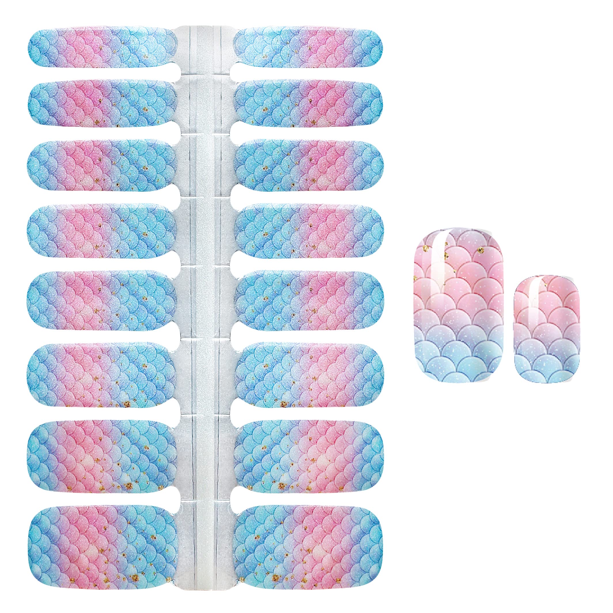 SILPECWEE 5 Sheets Rainbow Glitter Nail Polish Strips - Self-Adhesive Full Nail Wraps for Women | DIY Nail Art Stickers with Free Nail File | Perfect for Parties, Weddings & Daily Nail Care
