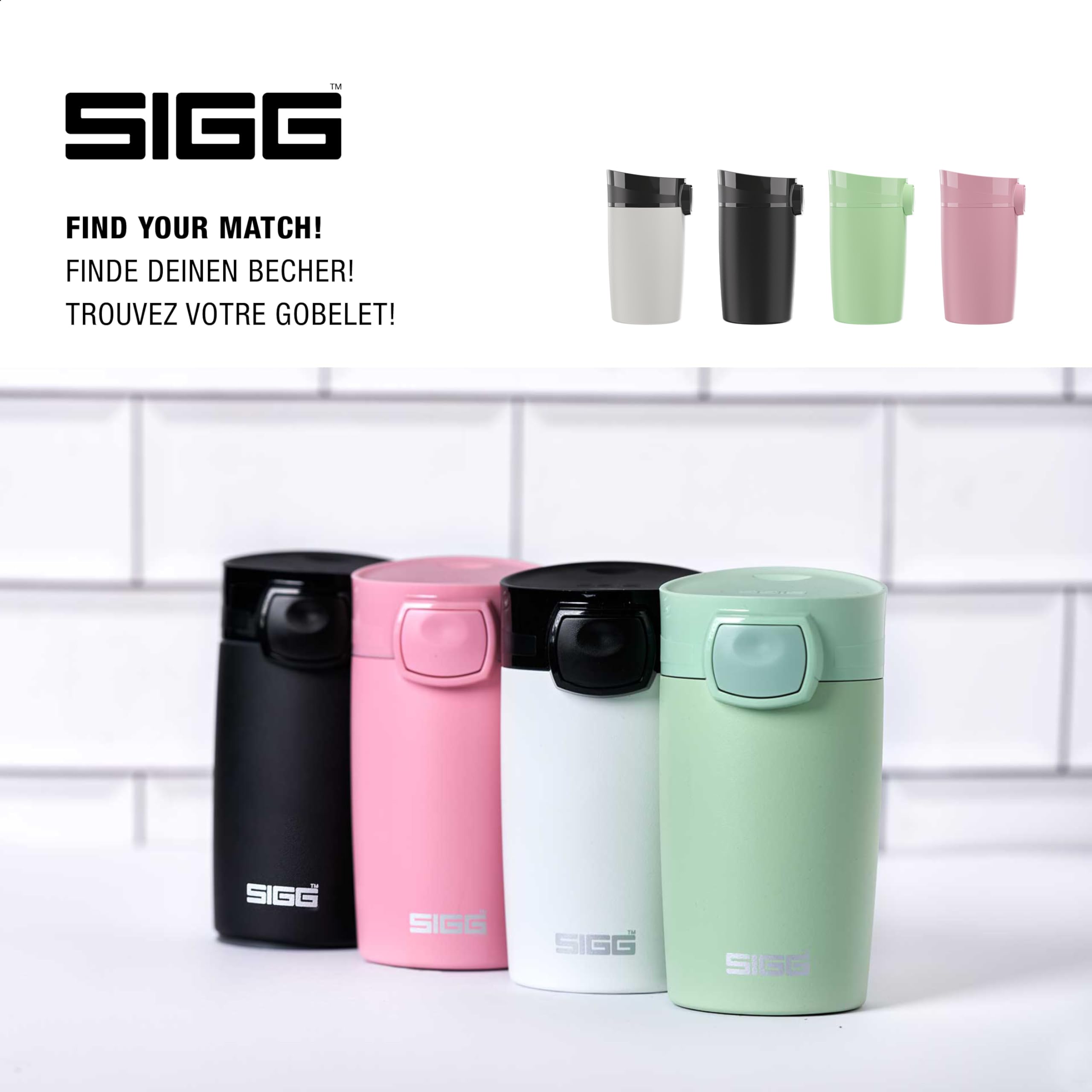 SIGG Insulated Stainless Steel Travel Coffee Mug - 9 Oz Leakproof Thermos for Hot & Cold Drinks - BPA Free 18/8 Steel Silver Finish - Perfect for Commuting, Camping & Office Use