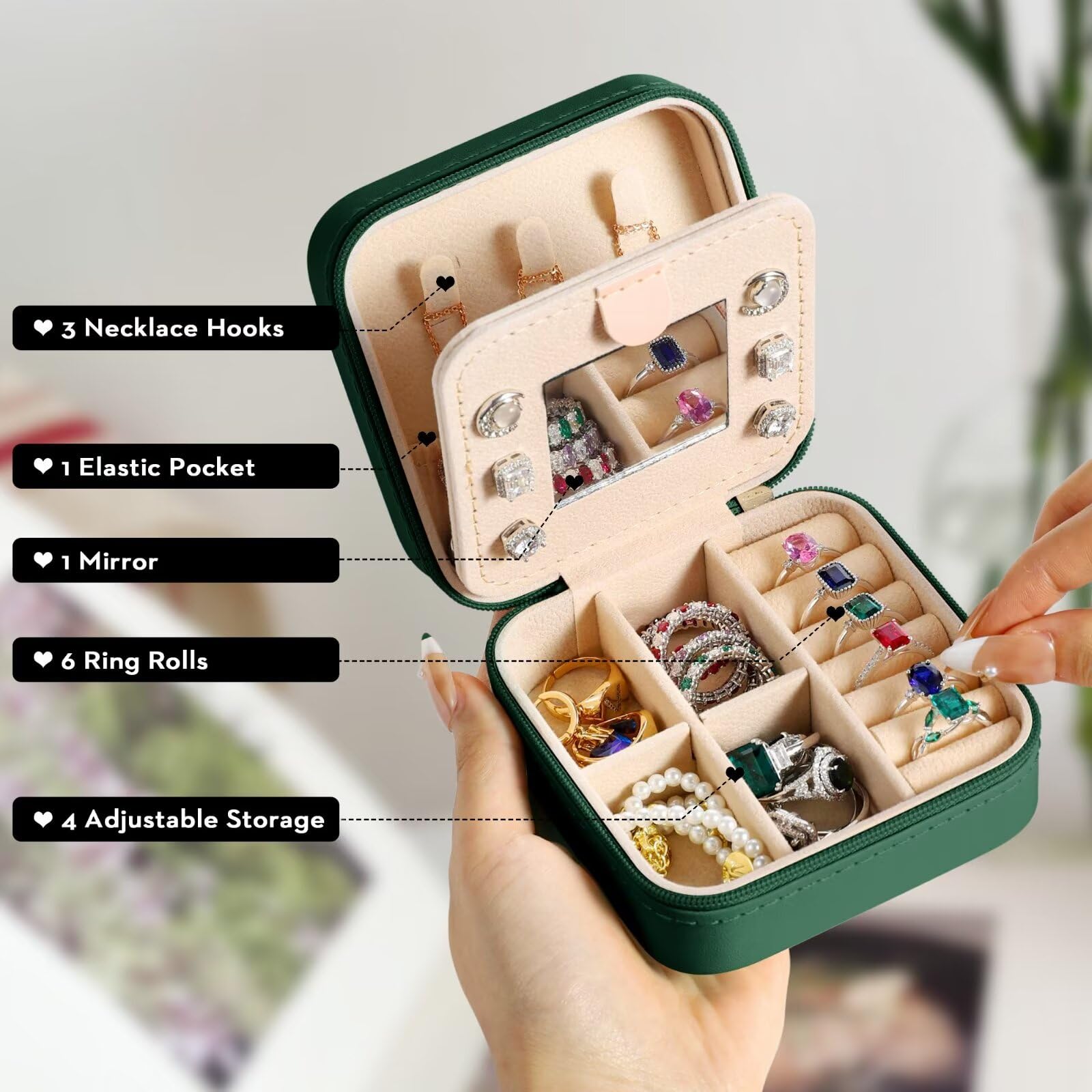 Personalized Pink Initial Jewelry Case for Women - Letter L Travel Jewelry Organizer Box, Unique Birthday Gift Idea for Her, Perfect for Travel, Home Storage & Special Occasions