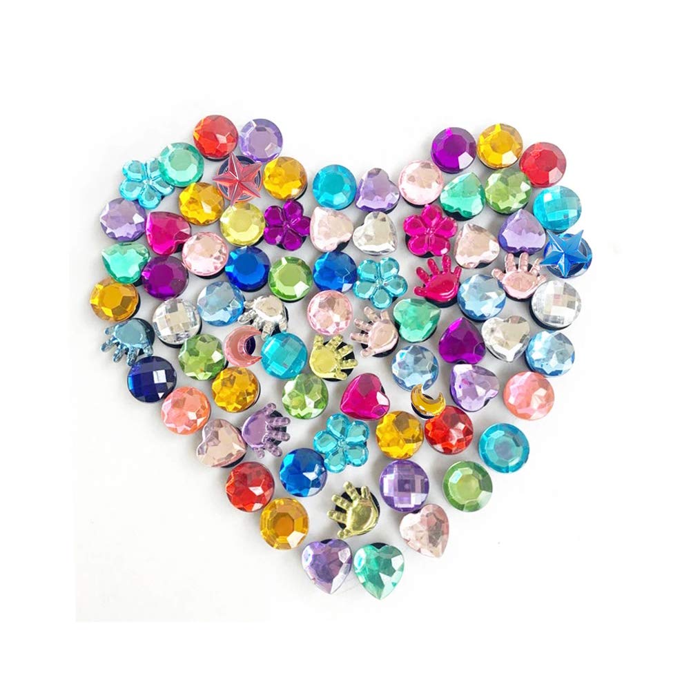 50-Piece 10-Color Rhinestone Shoe Charms Set - Sparkling PVC Crystal Diamond Decorations for Kids Shoes, Bracelets & Wristbands - Perfect for Birthday Parties, Gifts & DIY Crafts (Colorful Clog Accessories)