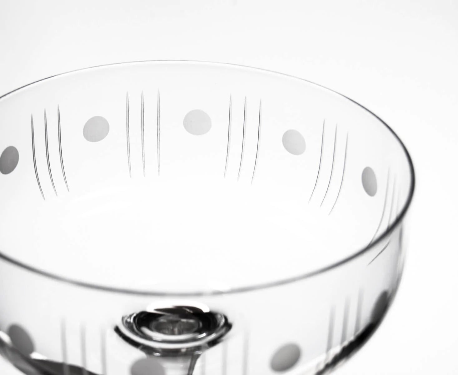 Vintage Mid Century Modern Coupe Glass Set - 6 Piece Cocktail Glasses for Whiskey, Wine & Champagne - Elegant Barware for Home Entertaining & Dinner Parties