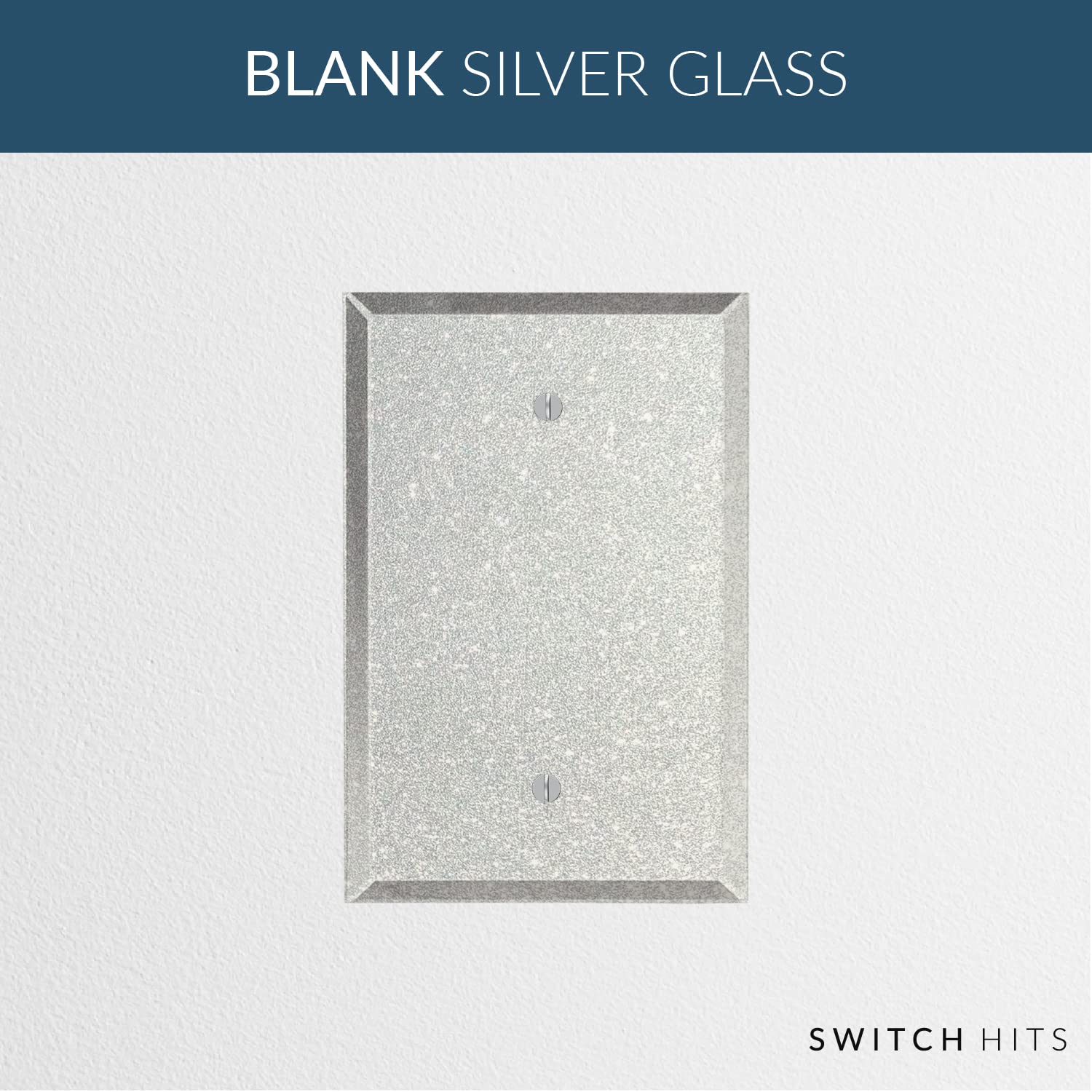 Premium Silver Glass Mirror Outlet Wall Plate Cover - 3.5