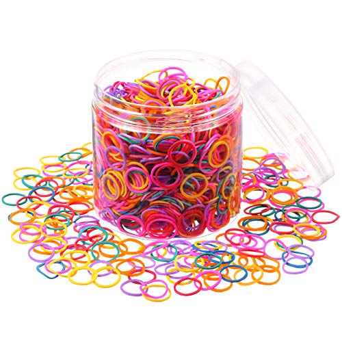 2000 Pack Mini Rubber Bands for Hair - Soft Elastic Hair Ties for Kids, Braiding, Wedding Hairstyles - Colorful Hair Accessories with Storage Box | Perfect for School, Parties & Daily Hair Styling