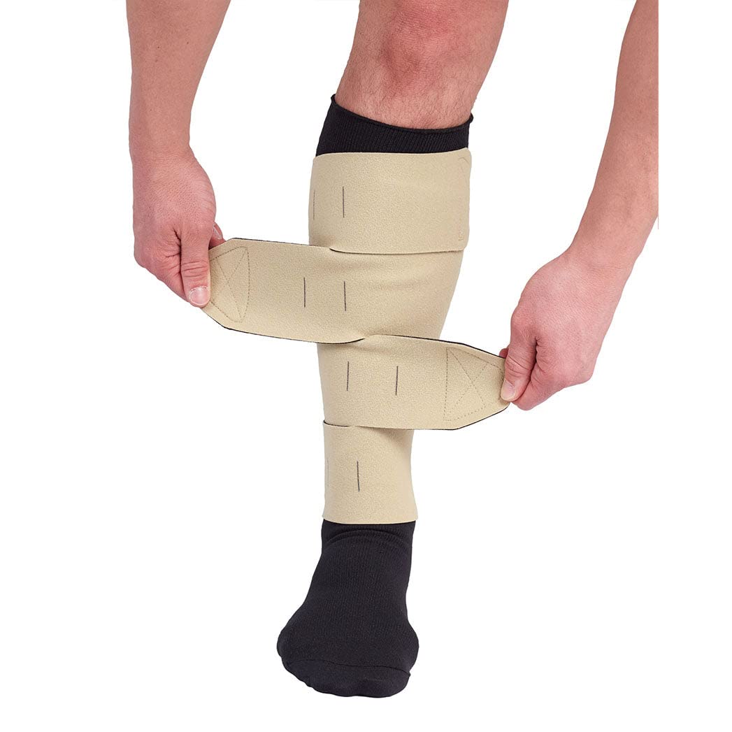 CircAid Juxtalite HD Adjustable Lower Leg Compression Wrap for Men & Women – Breathable Support Garment for Improved Circulation with Flexible Hood & Loop Straps – Ideal for Lymphedema, Swelling & Post-Surgery Recovery