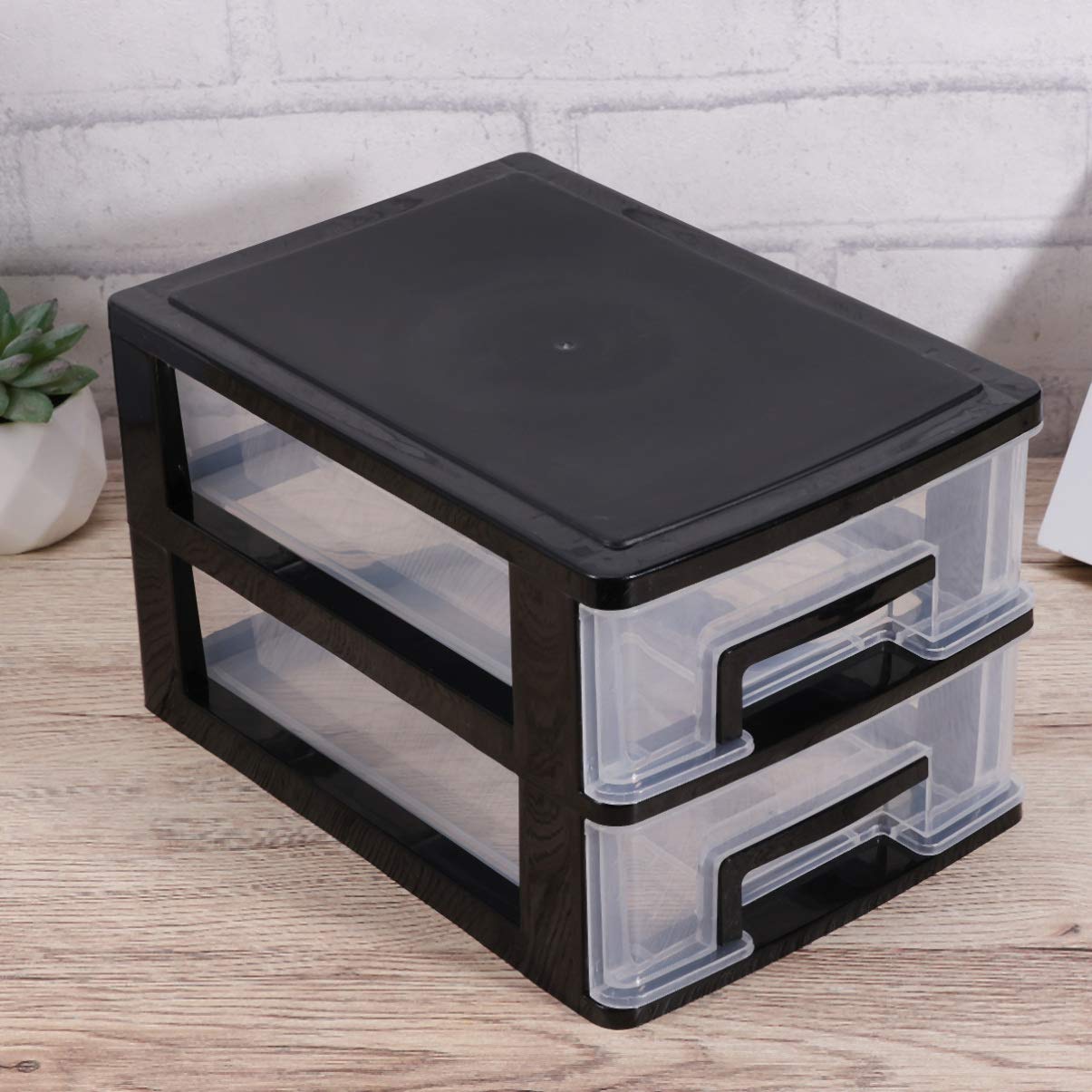 DOITOOL 2-Tier Plastic Drawer Closet Organizer - Home Office Storage Solution for Makeup, Jewelry & Cosmetics | Perfect for Bathroom, Dorm, Desk, Countertop & Office Organization