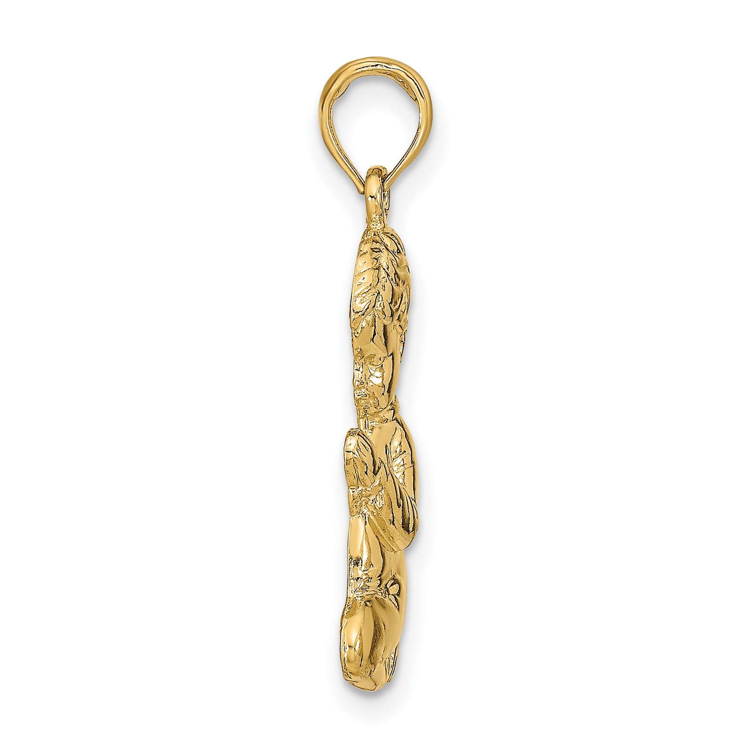 14K Yellow Gold Praying Boy Pendant - 20mm x 10mm Religious Jewelry for Men & Women - Perfect for Gifts, Baptism, and Daily Wear