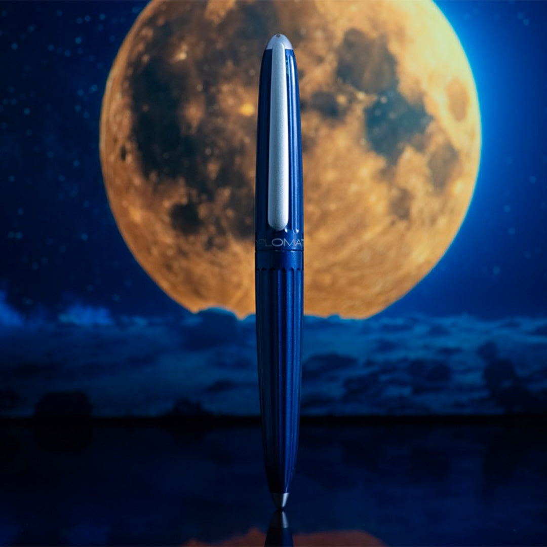 Diplomat Aero Midnight Blue Fountain Pen - Premium German Writing Instrument for Calligraphy, Note Taking & Gifts - Perfect for Professionals, Students & Collectors