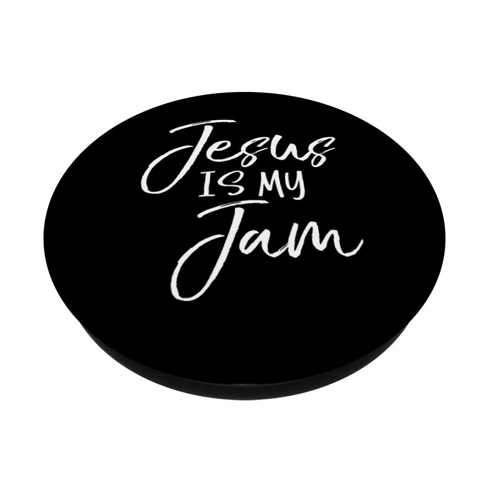 Jesus is My Jam Christian Music Rock Design PopSocket Grip - Swappable Phone & Tablet Grip for Worship, Concerts, and Daily Inspiration
