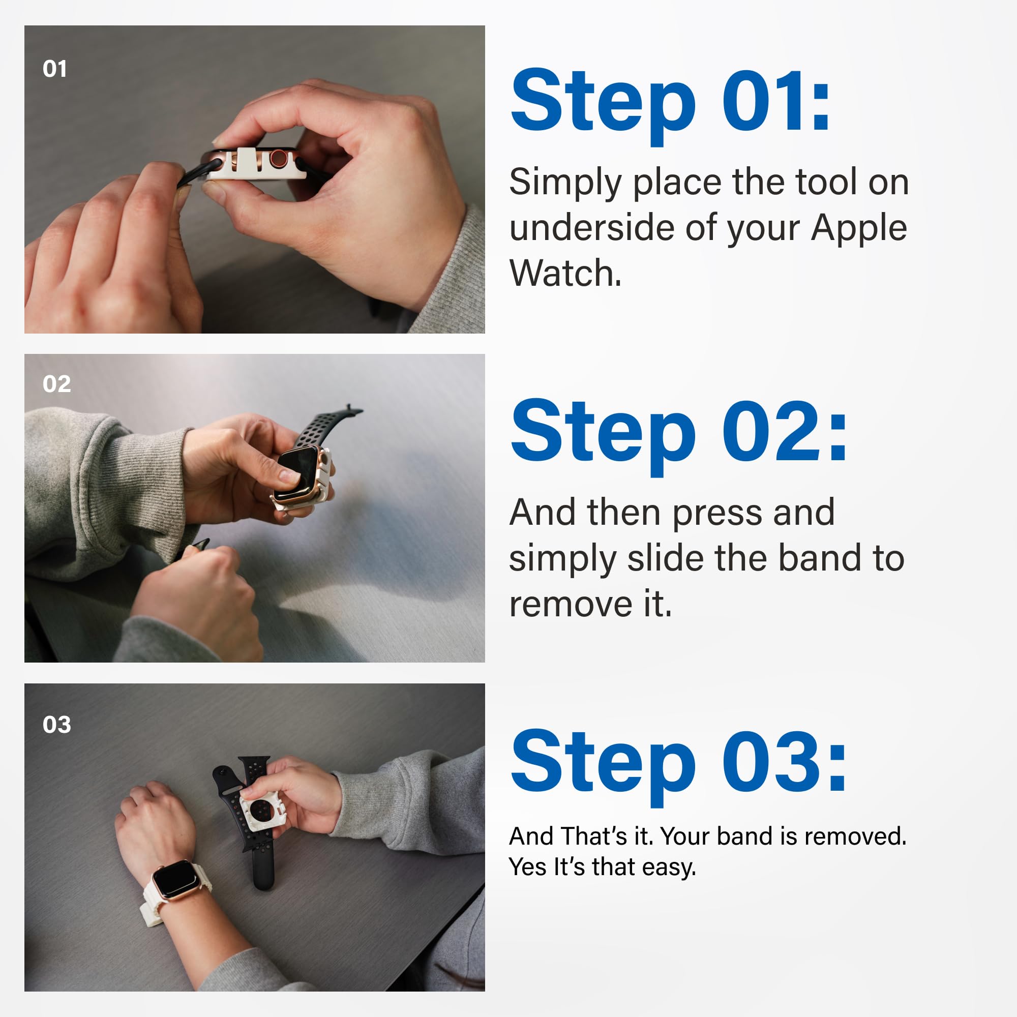 Apple Watch Band Replacement Tool - Ultra1&2 Watch Strap Changer with Patented Ergonomic Design for Easy Removal | Perfect Accessory for Watch Lovers | Ideal for Travel, Workouts & Daily Strap Changes
