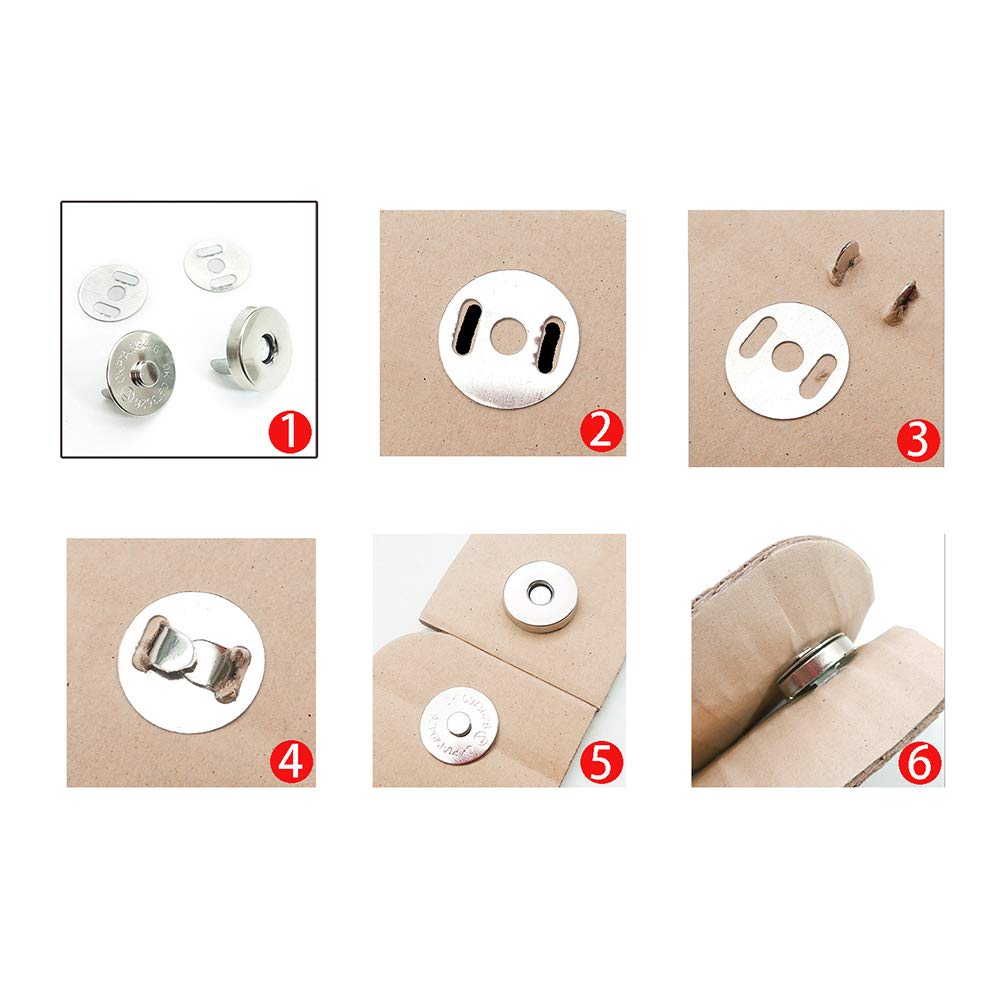 50 Sets Silver Magnetic Purse Snap Clasps Buttons - Strong Closures for Handbags, Purses, Clothing & Sewing Crafts - Perfect for DIY Fashion Accessories and Secure Bag Closures