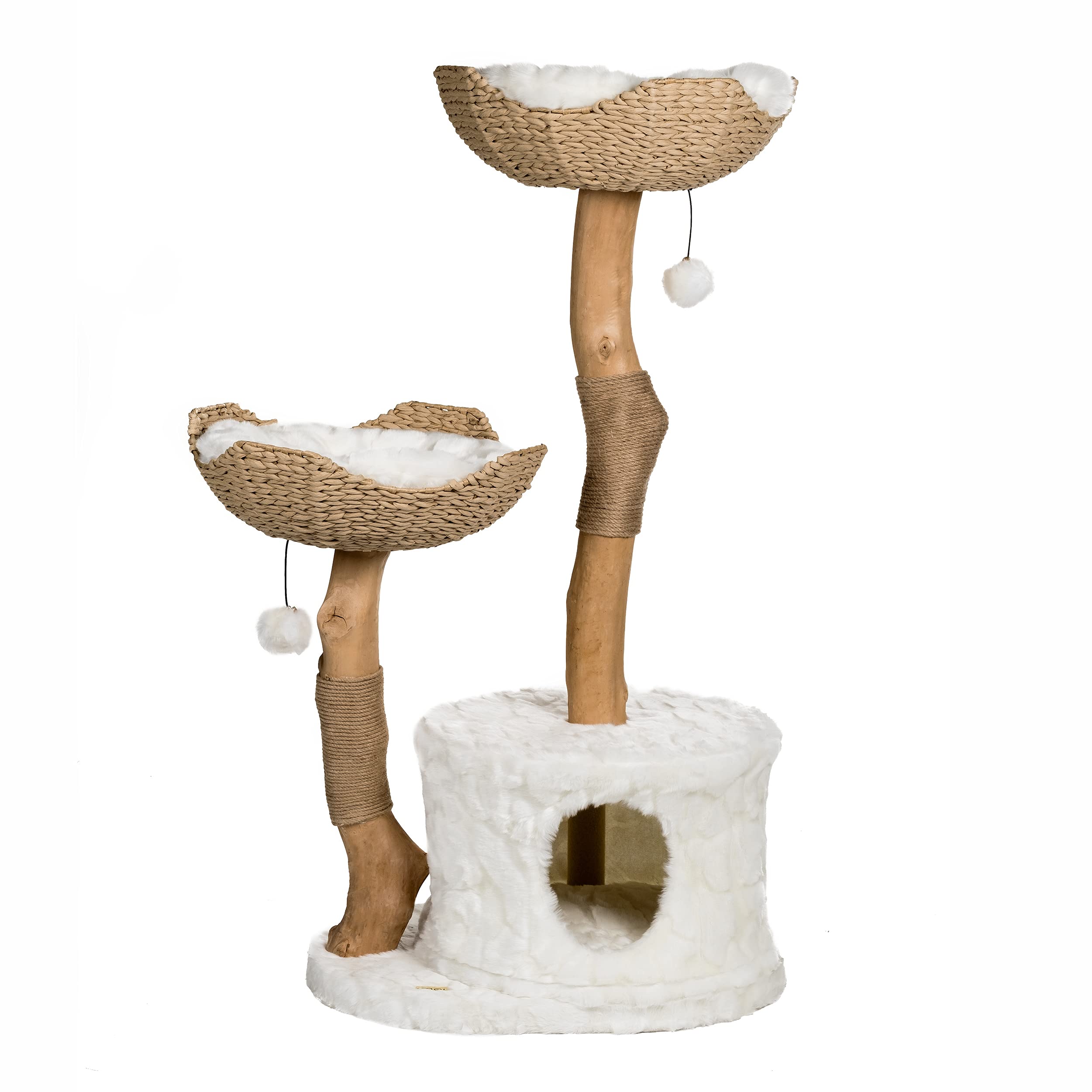 MAU Modern Cat Tree Tower for Large Cats - Real Wood Branch Luxury Cat Condo with Scratching Posts, Durable Cat Furniture for Indoor Cats | Perfect Cat Lover Gift & Playground for Kittens - Ideal for Home, Office, or Apartment Use