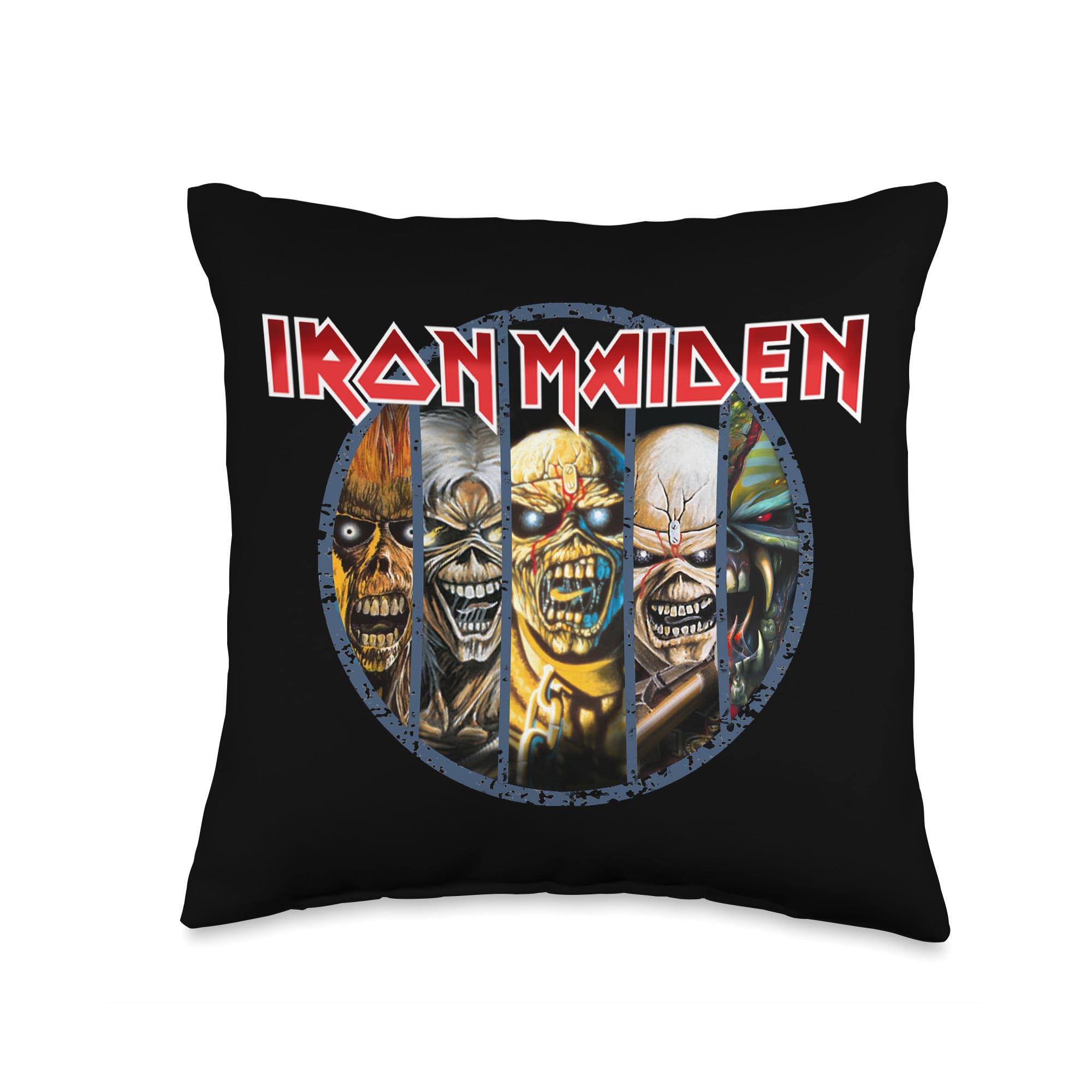 Iron Maiden - Eddie Evolution Throw Pillow | Heavy Metal Band Merch | Home Decor for Music Fans | Perfect for Bedroom, Living Room & Concert Themed Spaces