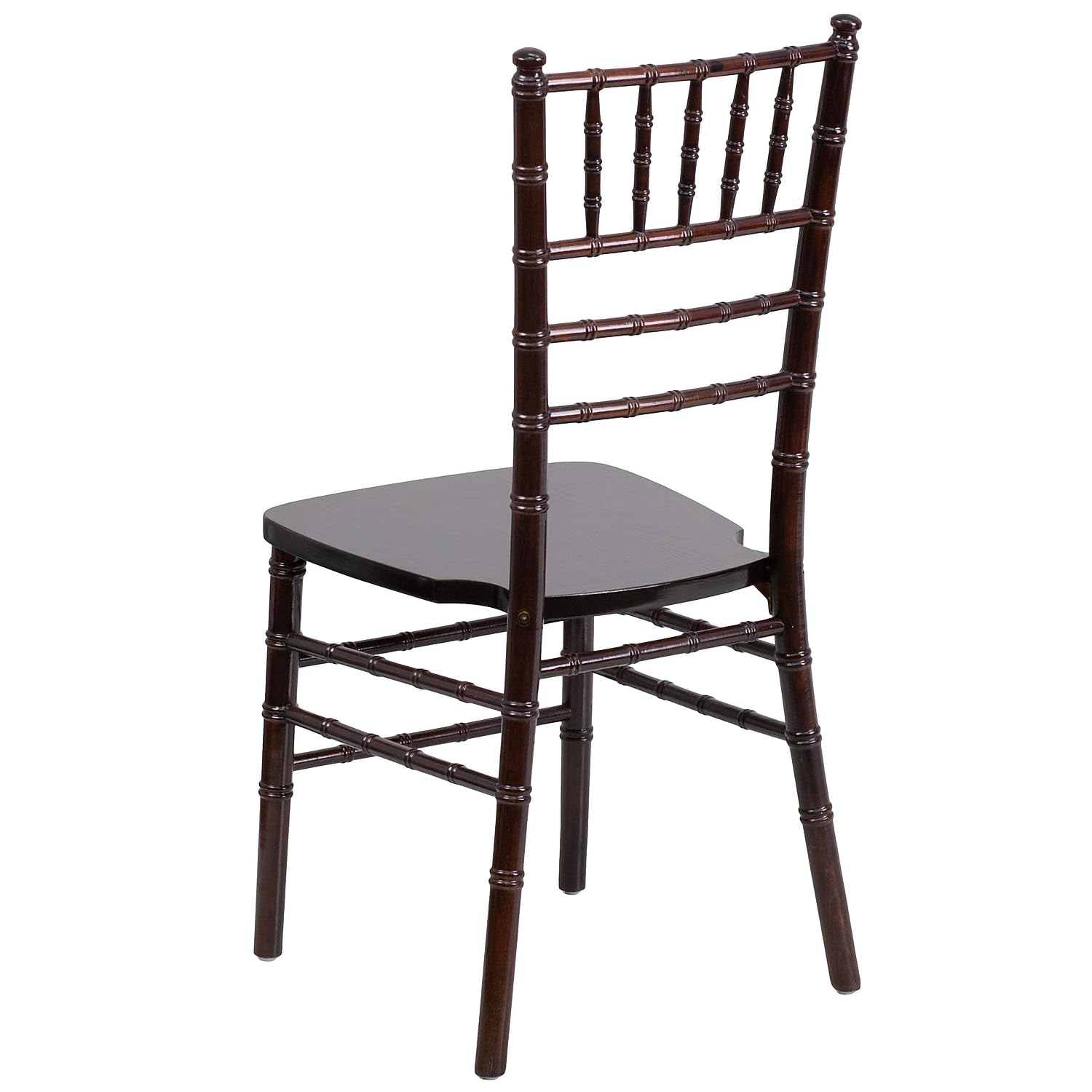 Flash Furniture 2-Pack HERCULES Series Walnut Wood Chiavari Chairs - Elegant Wedding, Banquet & Event Seating - Durable Wooden Chairs for Indoor & Outdoor Use
