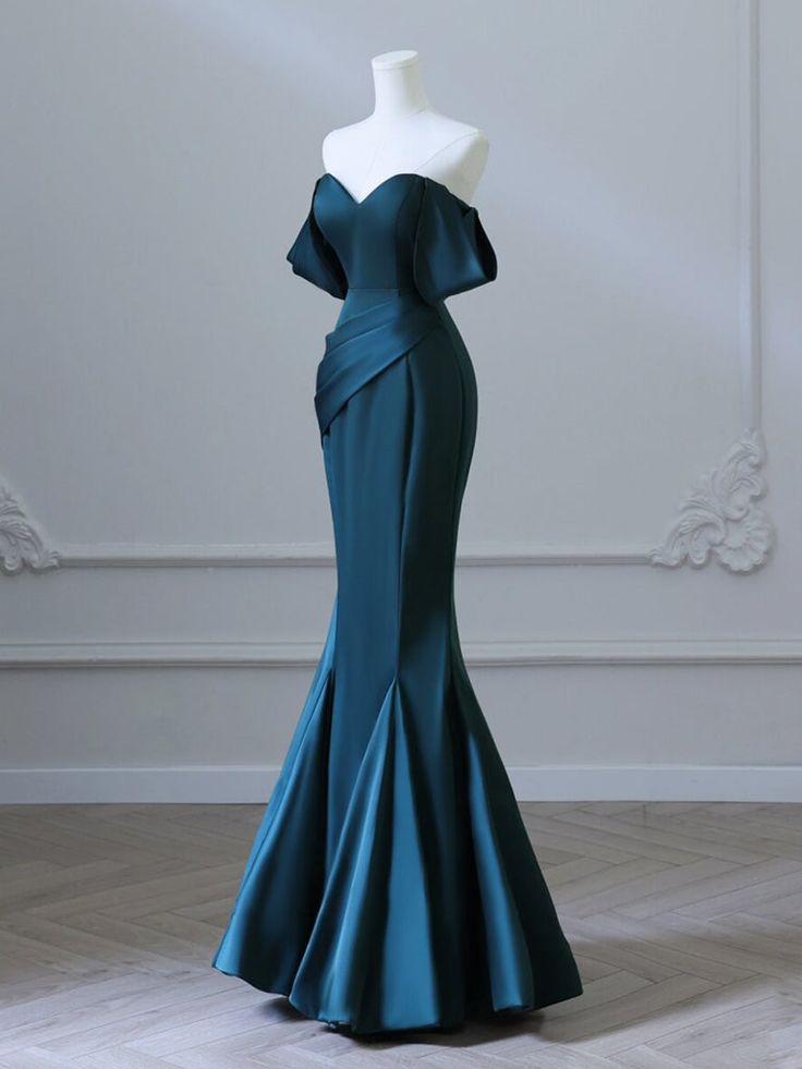Elegant Off Shoulder Satin Long Prom Dress - Mermaid Formal Gown for Evening Party J4285 | Perfect for Homecoming, Prom Night, Wedding Guest & Special Occasions