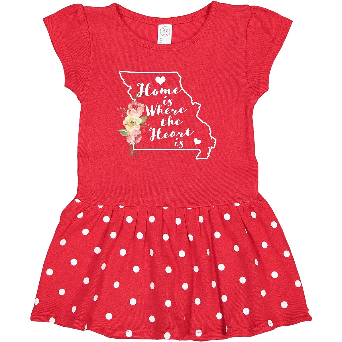 Inktastic Missouri Home is Where The Heart is Watercolor Print Toddler Dress - Cute Outfit for Girls, Playdates & Family Photos