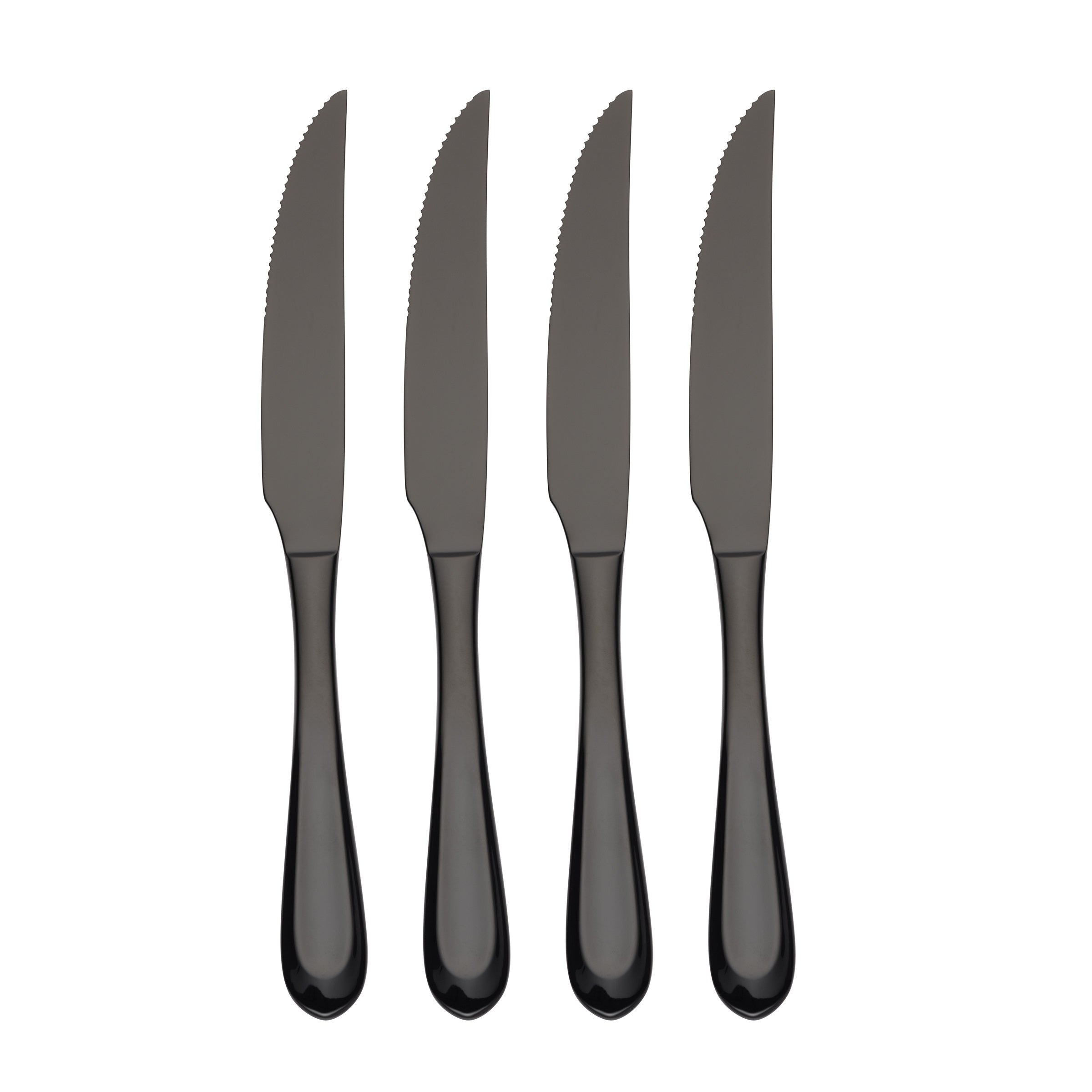 Premium Archer Black Steak Knife Set - 4-Piece High-Quality Stainless Steel Steak Knives for Perfect Cuts | Ideal for Home Dining, BBQ Parties & Restaurant Use