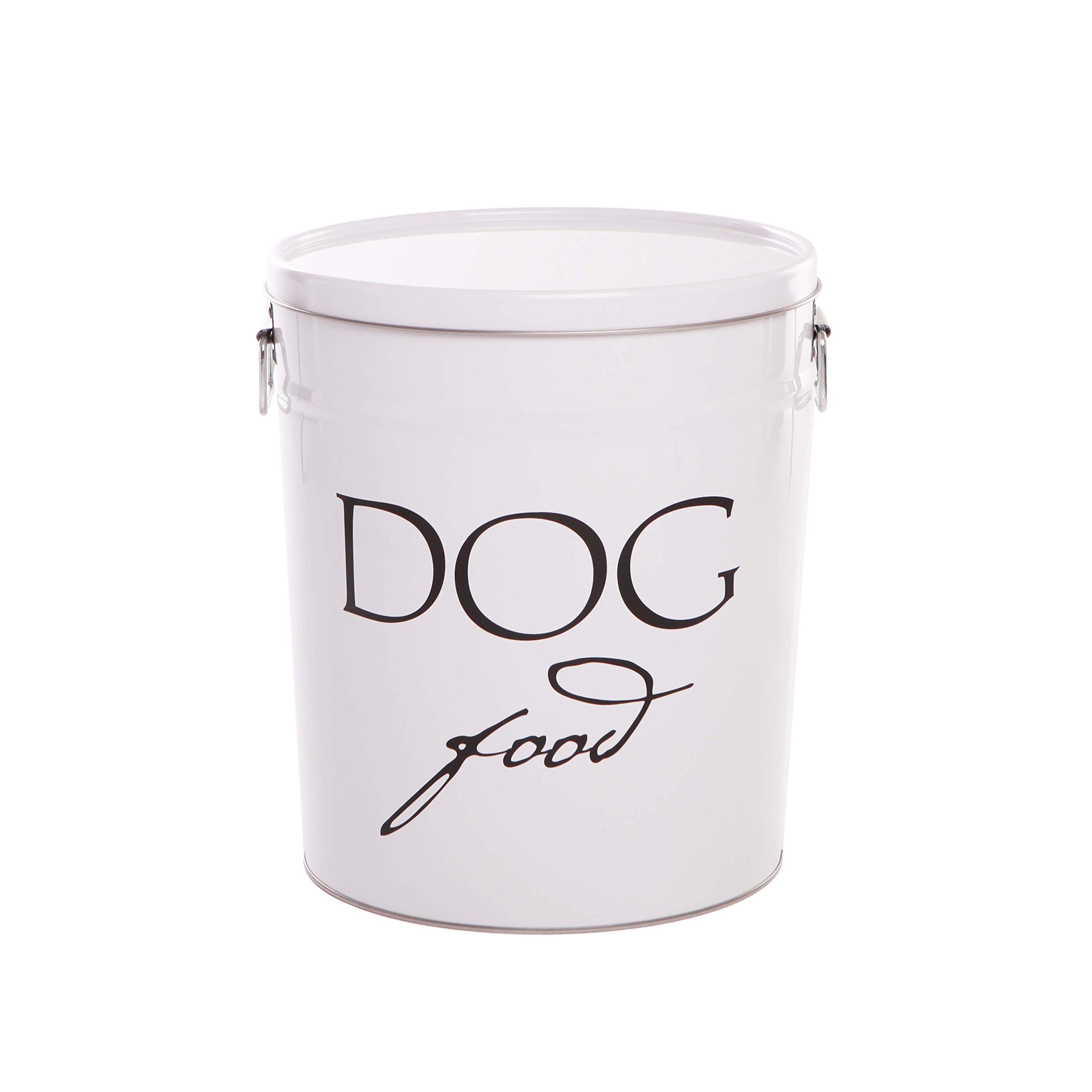 Harry Barker White Classic Dog Food Storage Canister - Airtight Pet Food Container for Small Breeds (Holds 10 lbs) - Perfect for Kitchen Pantry Organization & Fresh Kibble Preservation