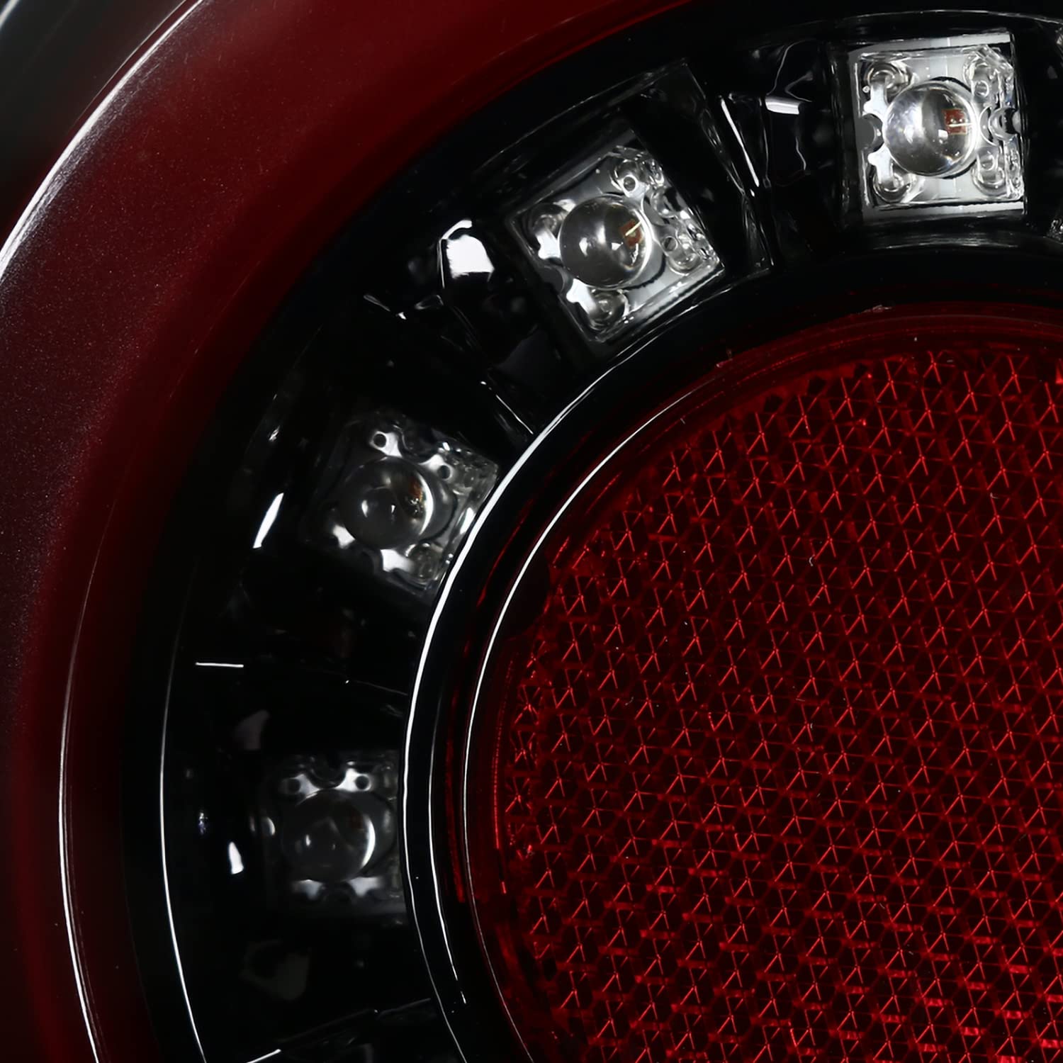 Spec-D Tuning Jet Black Housing Red LED Bar Tail Lights - Compatible with 2006-2013 Chevy Impala & 2014-2016 Chevy Impala Limited - Left & Right Pair Assembly - Enhance Style & Visibility for Night Driving & Custom Car Shows