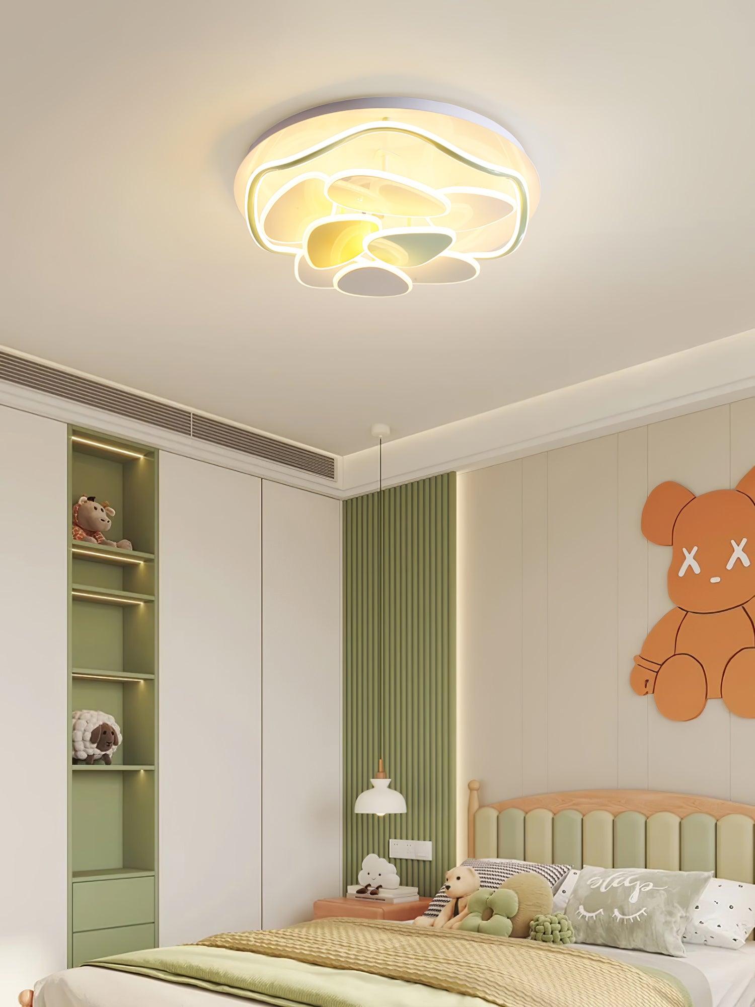Vibrant Cloud-Shaped Round Ceiling Light - Modern LED Flush Mount Fixture for Bedroom, Nursery & Living Room Decor