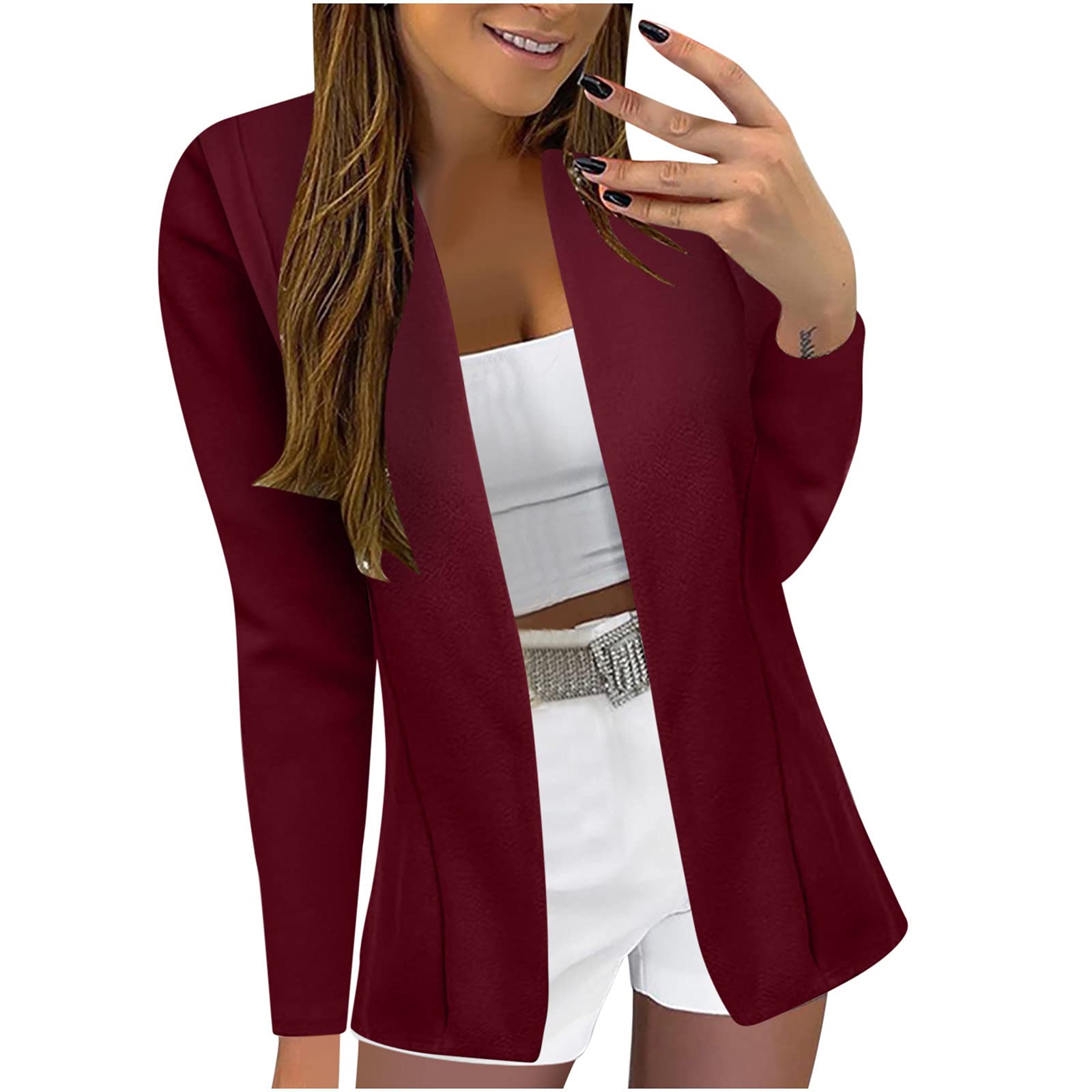 Women's Casual Long Sleeve Blazer - Office & Work Jacket for Women