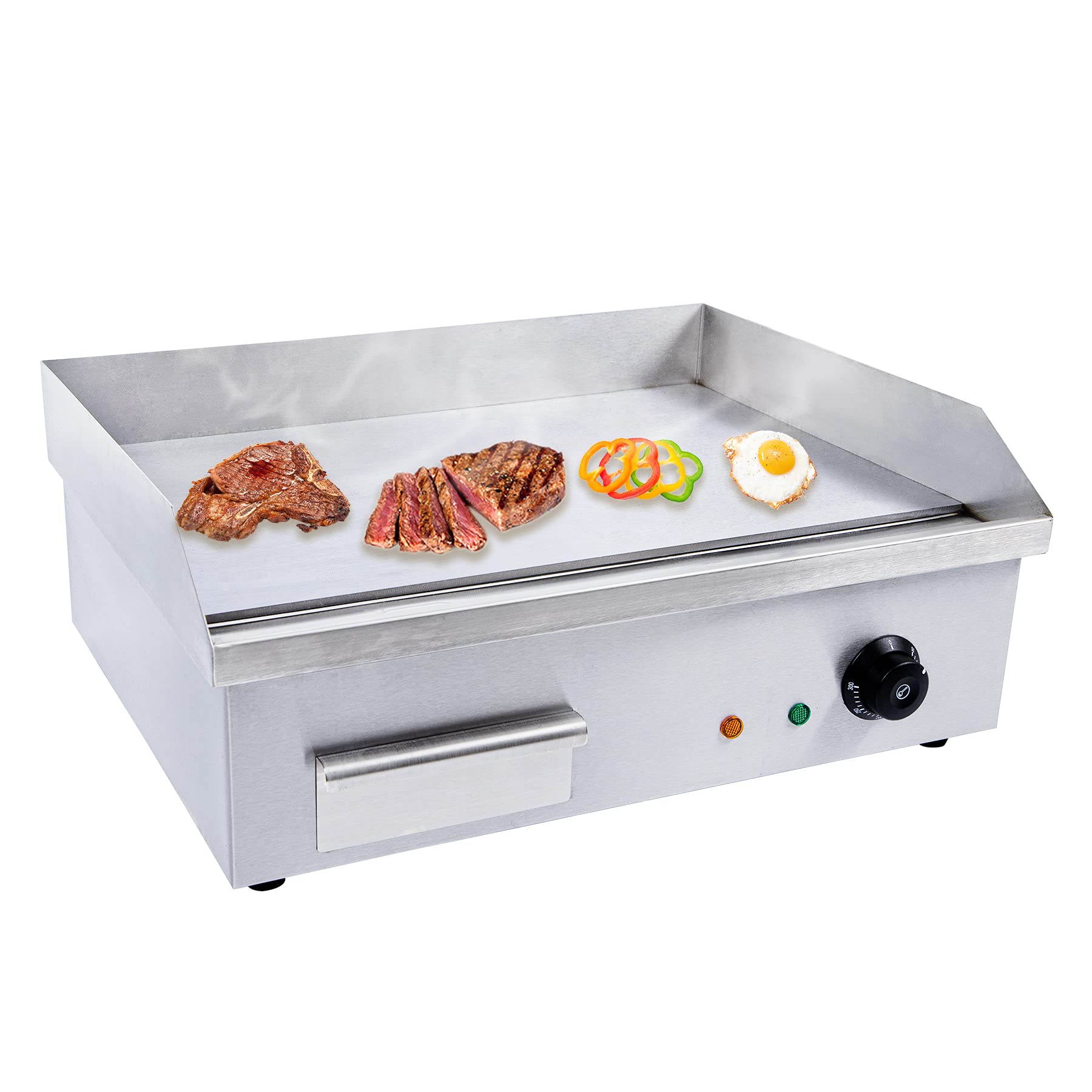 TBVECHI Electric Teppanyaki Grill - Commercial Flat Top Griddle with Thermostatic Control - Countertop BBQ Grill for Steak, Seafood & Pancakes - Perfect for Restaurants, Food Trucks & Home Cooking