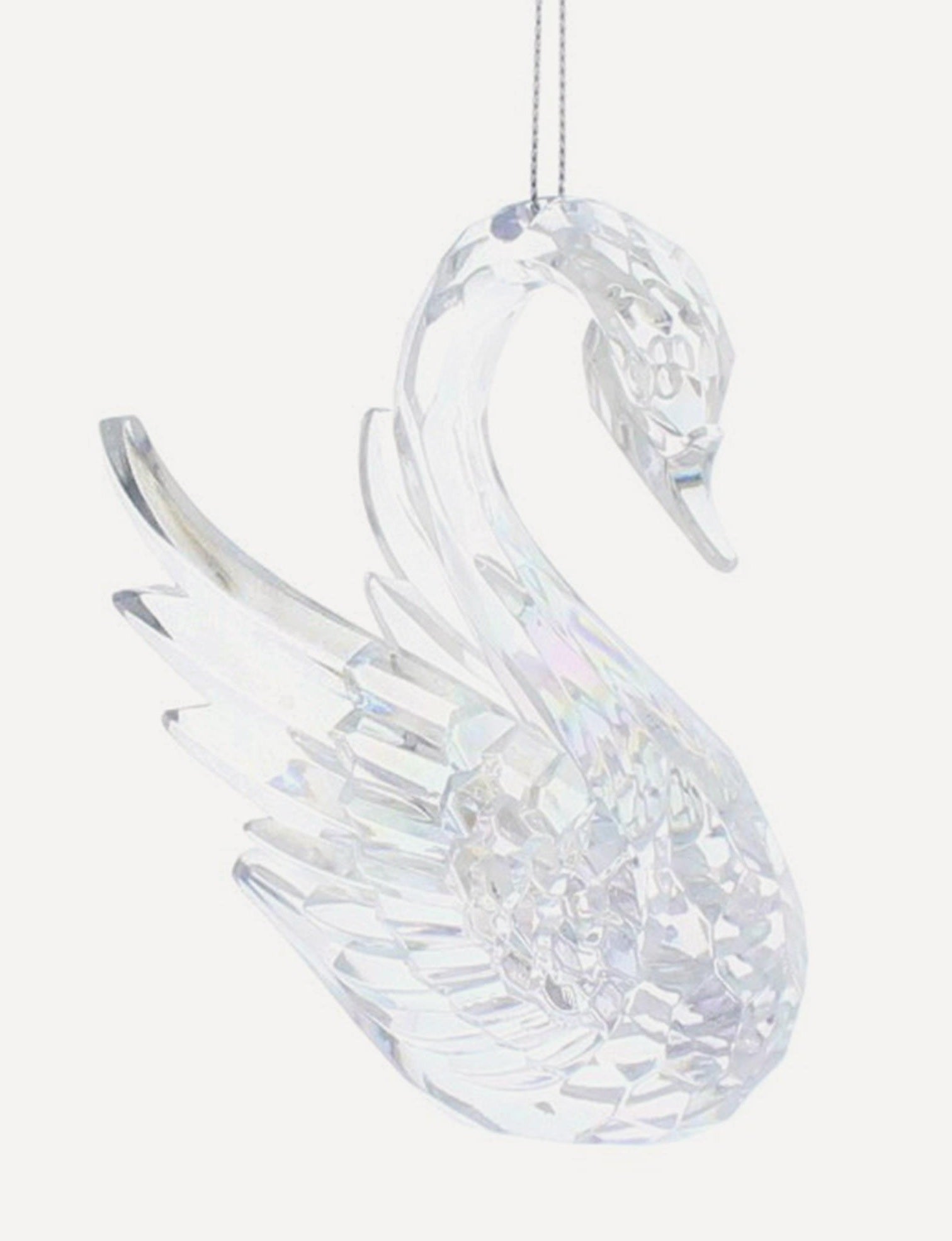 4 Pack Opalescent White & Clear Swan Figurines - Elegant Home Decor for Wedding Centerpieces, Tabletop Displays, and Gift Giving