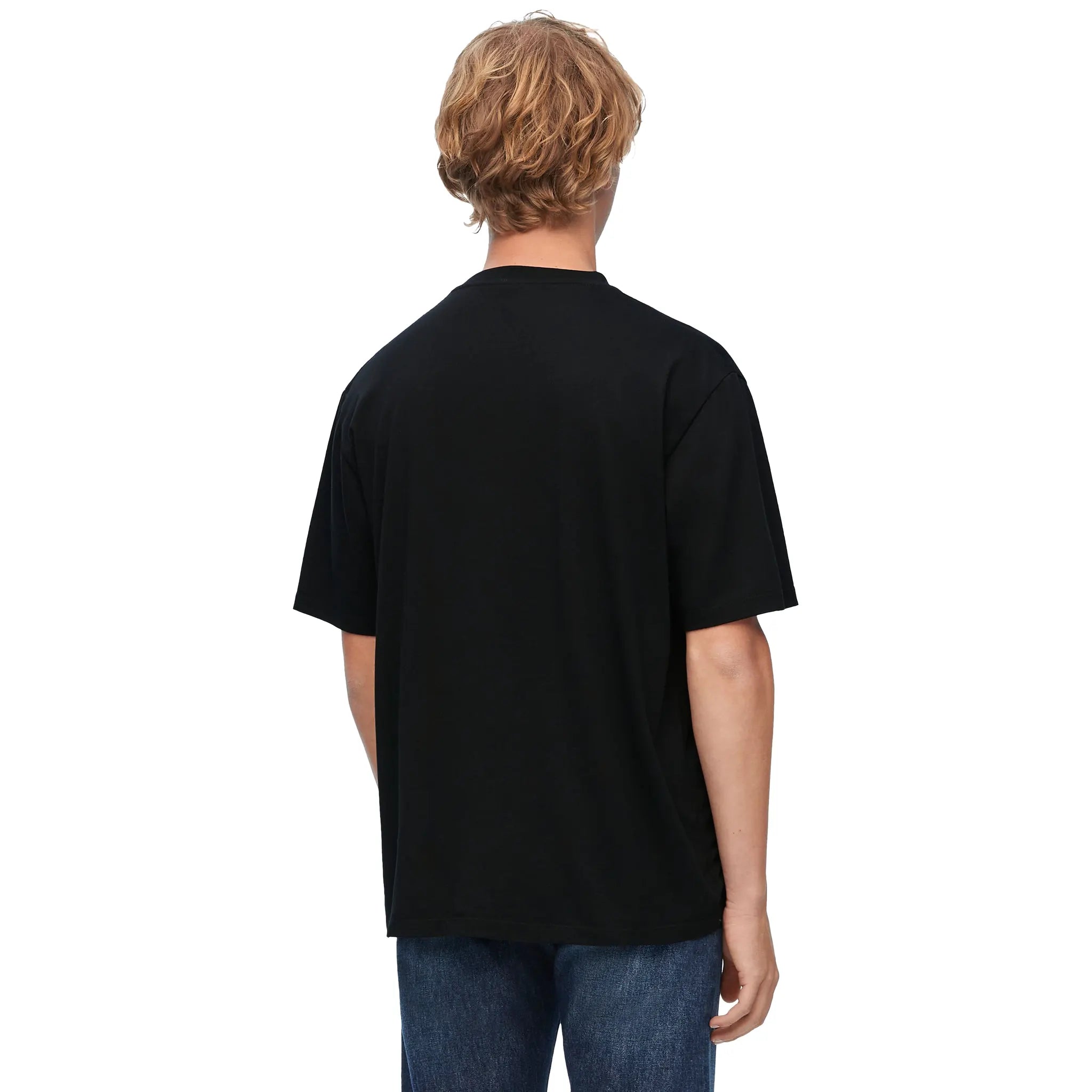 Loewe Anagram Print Fake Pocket Black and Blue T-Shirt for Men - Casual Streetwear Style for Everyday Wear