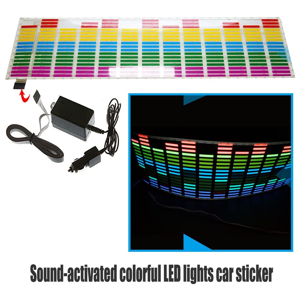 Car LED Music Rhythm Light Sticker - 90x25cm for Party & Driving Fun