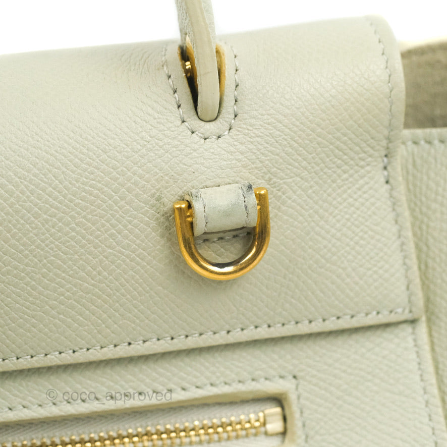 Celine Micro Belt Bag in Light Khaki Grained Calfskin with Silver Hardware | Luxury Crossbody Bag for Women | Perfect for Work, Travel & Everyday Use